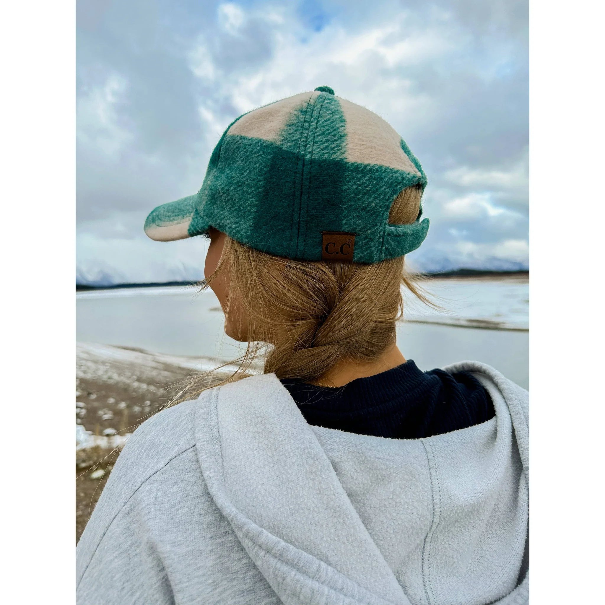 Green Plaid C.C Ball Cap - Lavender Hills BeautyC.C Beanie