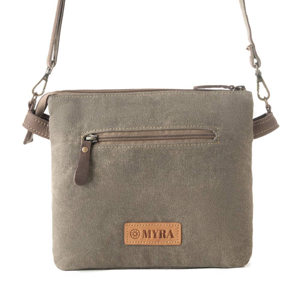 Inkwild Vintage Western Crossbody Bag: Ivory Canvas & Leather Fringe - Lavender HillsMyra BagS-14795