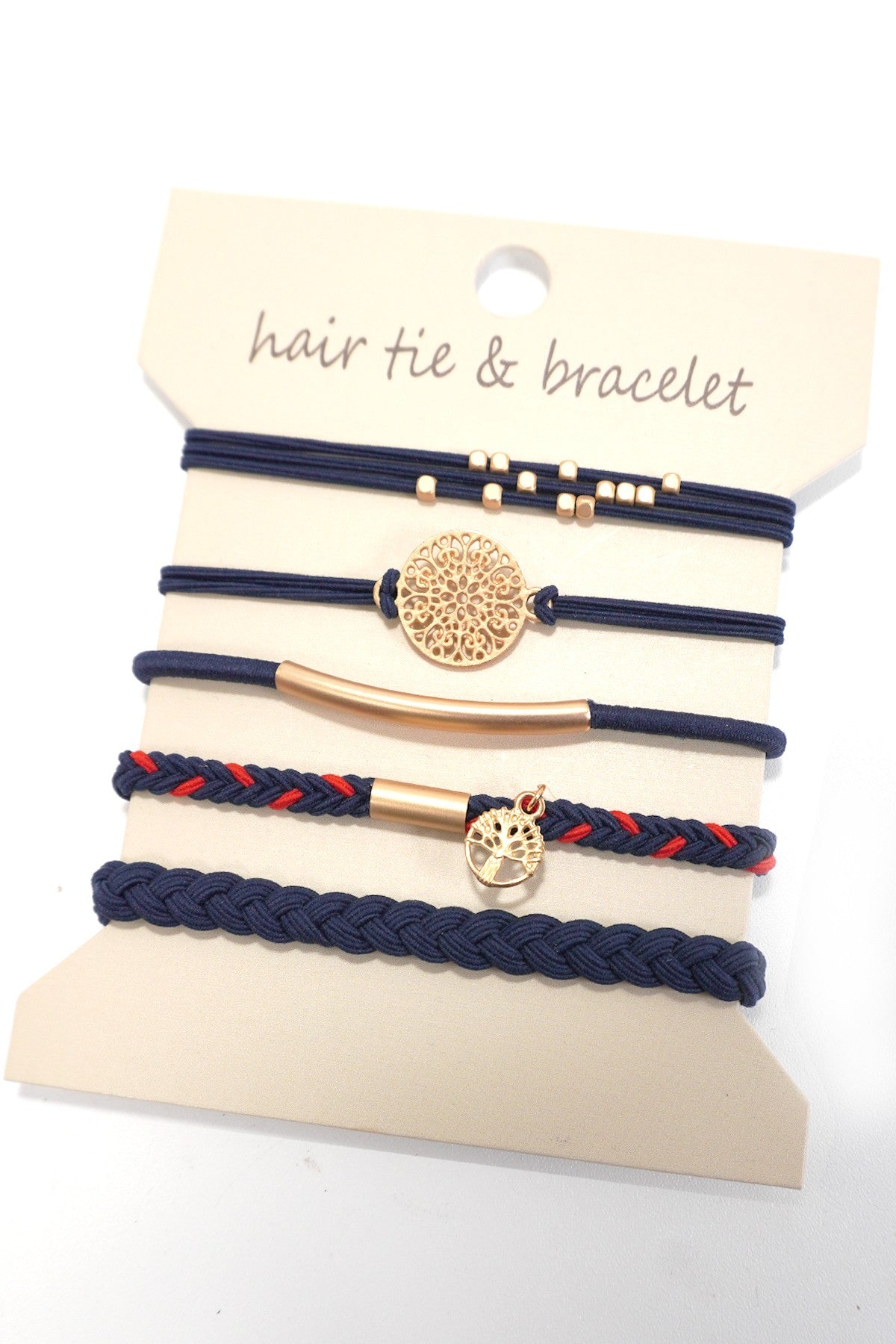 Boho Lux Hair Tie & Bracelet Set - Lavender Hills BeautyJosslyn by Wall to Wall40BH100-NVY