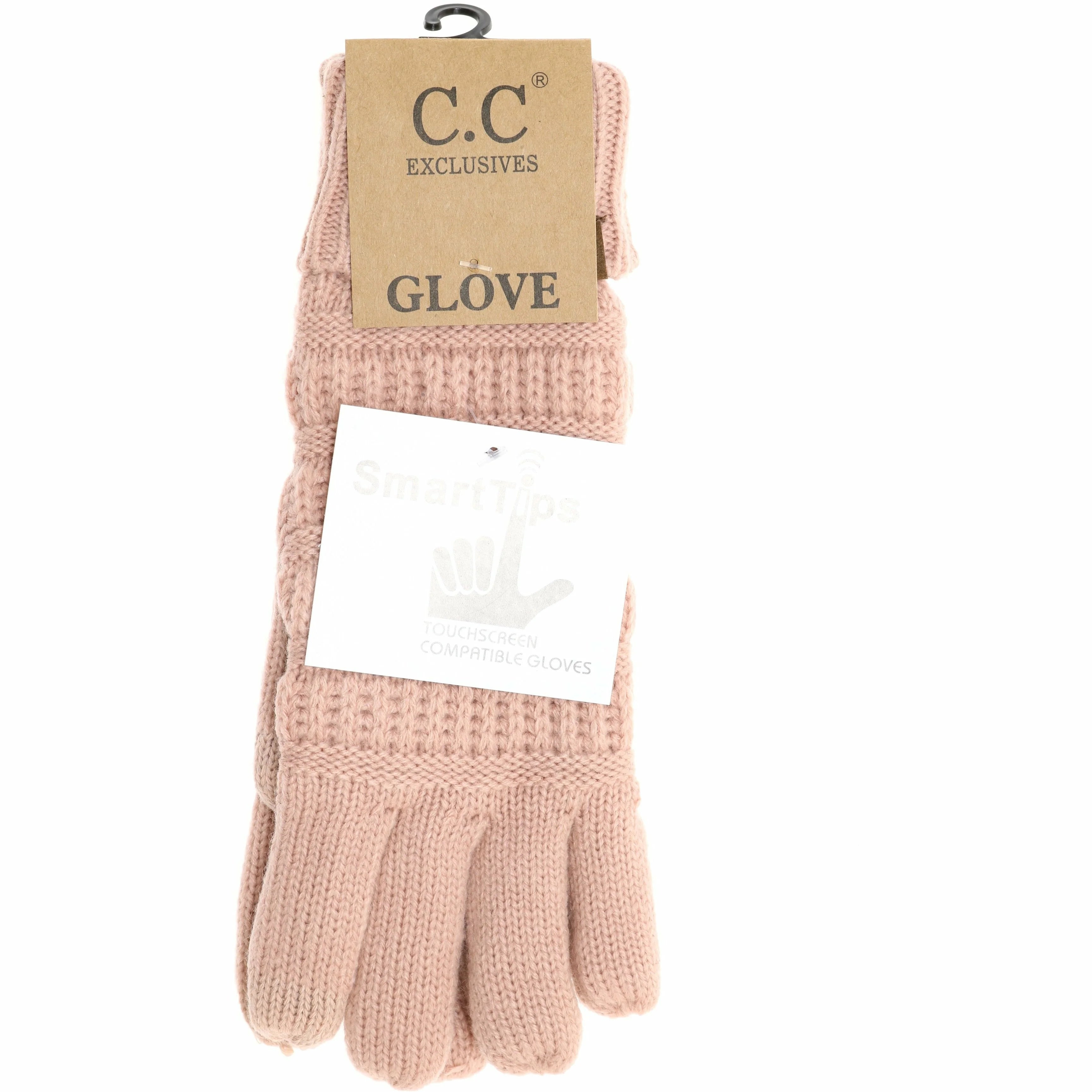 C.C Beanie Solid Cable Knit Women's Gloves - Indie Pink G20 - Lavender Hills BeautyC.C Beanie