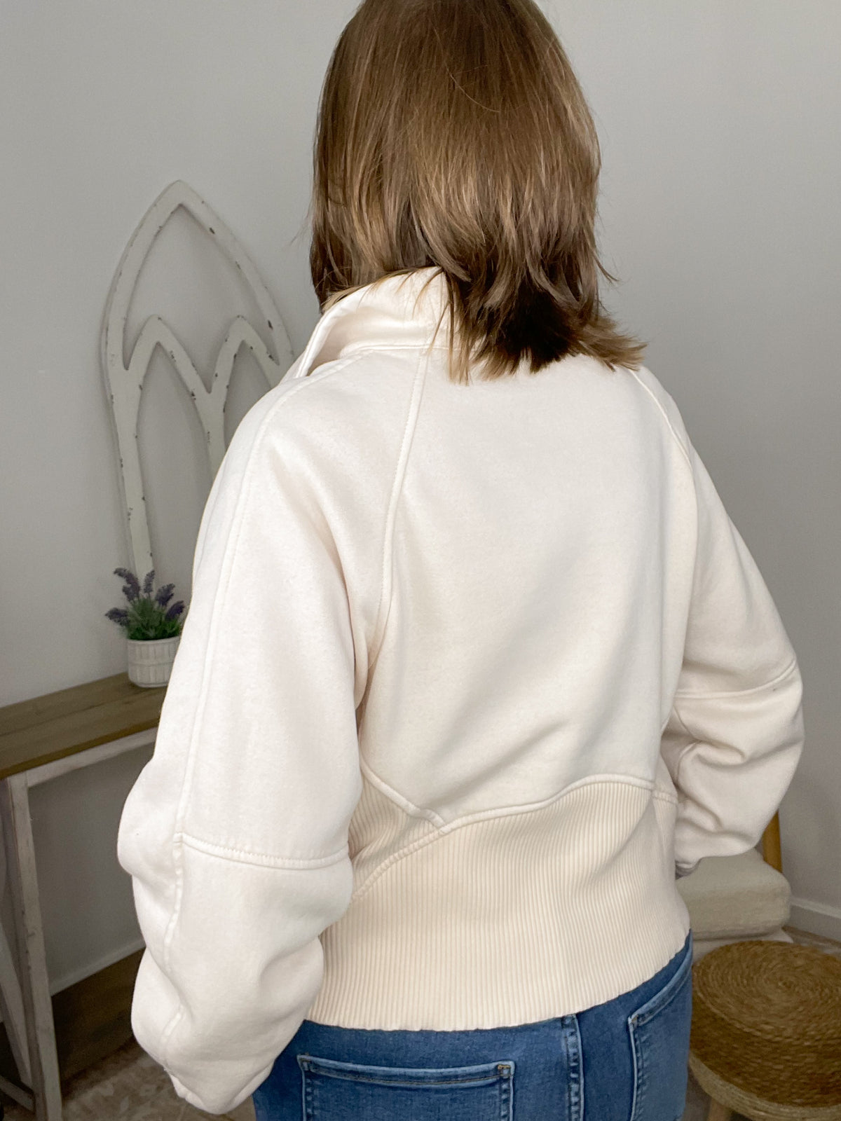 Courtside Half-Zip Acid Wash Sweatshirt - Sand Beige