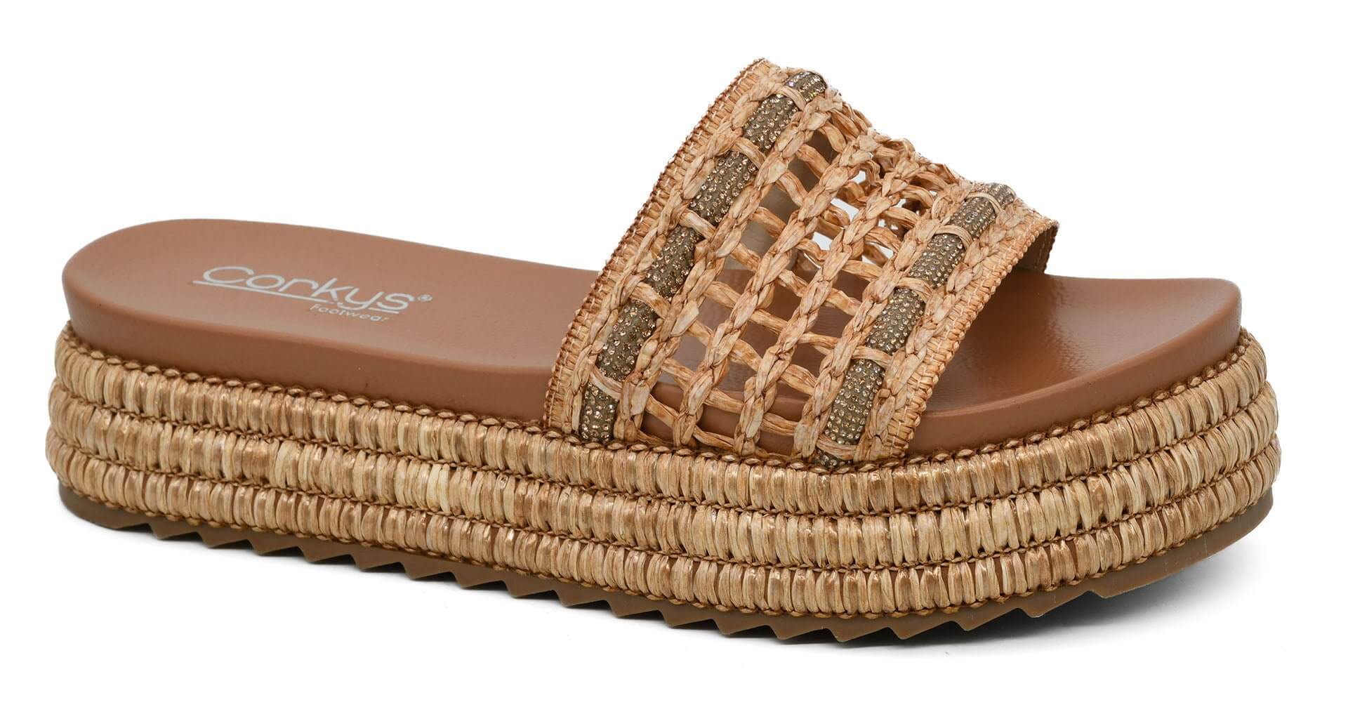 Corky's Footwear Hangover Sandal Slides - Raffia - Lavender Hills BeautyCorkys Footwear41 - 0580 - RAFF - 6