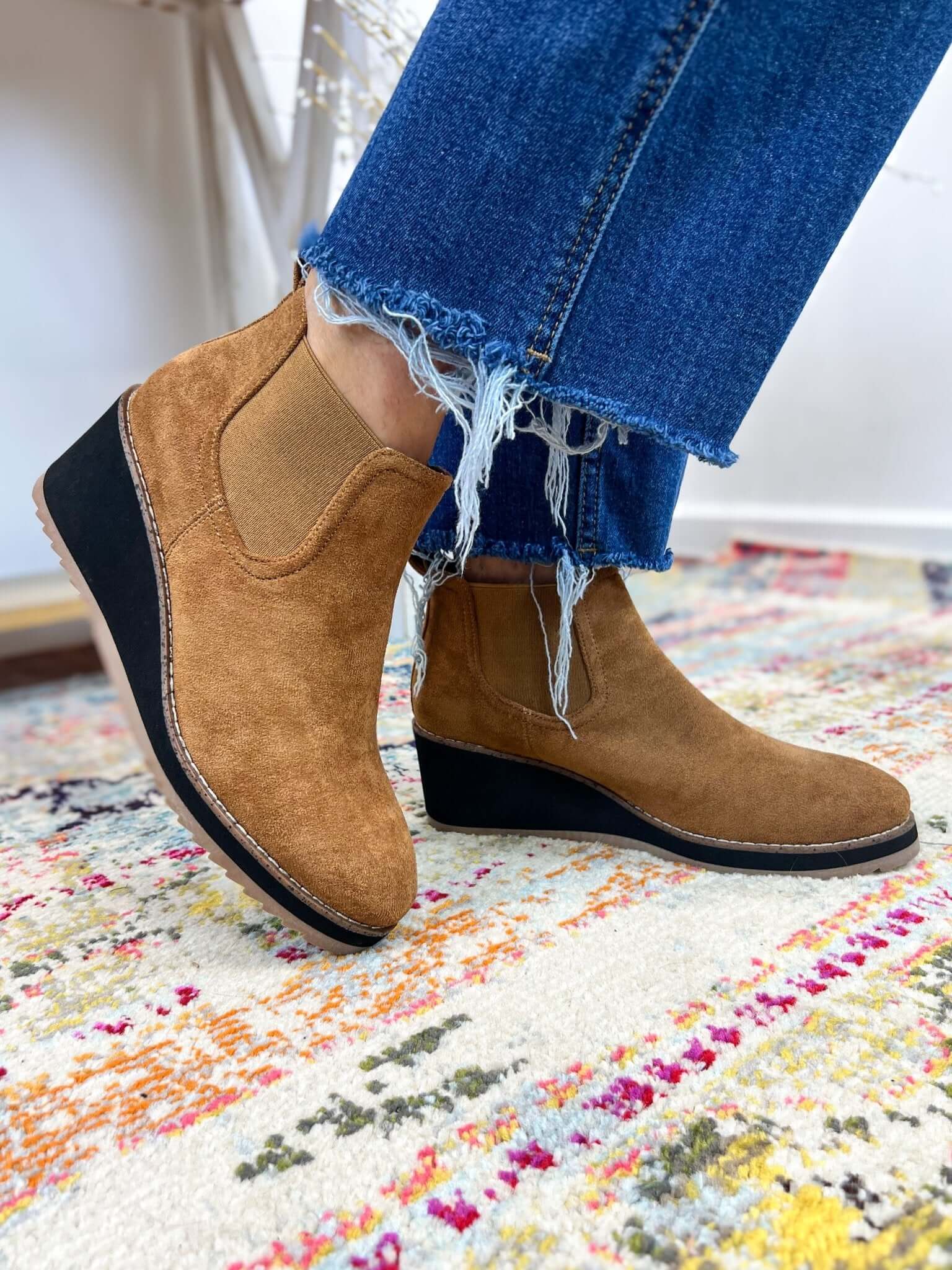 Love You A Latte Wedge Shoe Bootie - Tobacco - Lavender Hills BeautyCorkys Footwear80 - 0223 - TBFS - 6