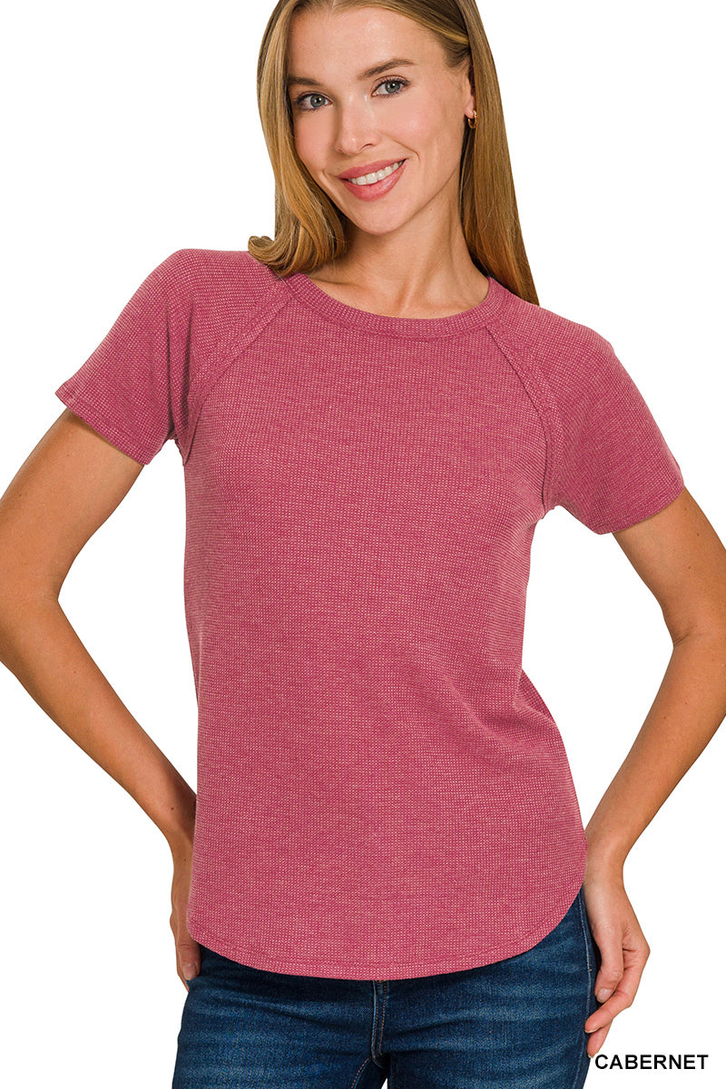 Effortless Baby Waffle Raglan Tee - Short Sleeve Top