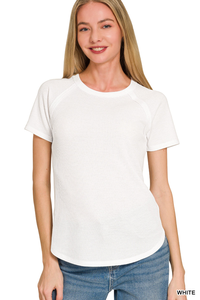 Effortless Baby Waffle Raglan Tee - Short Sleeve Top