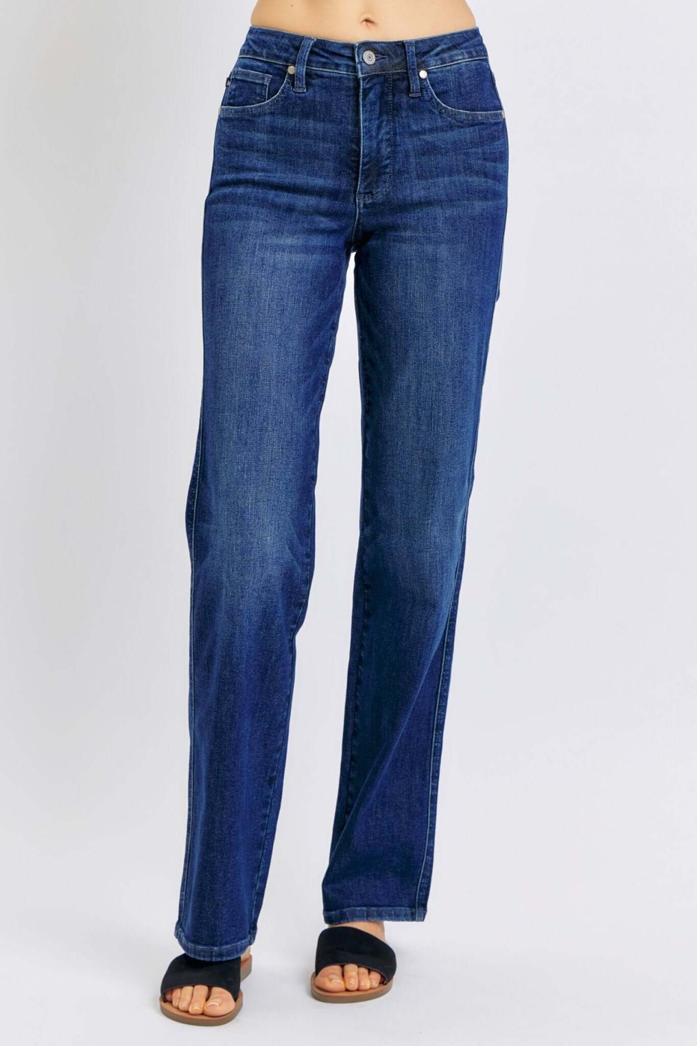 Judy Blue Janie Tummy Control Classic Straight Jeans - Lavender Hills BeautyJudy Blue88861REG - 00