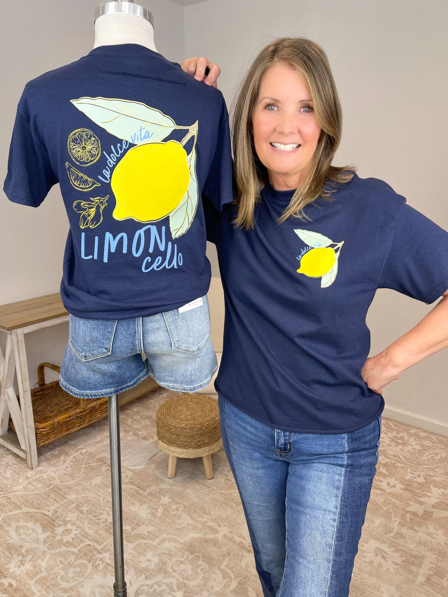 Limoncello "La Dolce Vita" Italian Graphic Tee - Lavender HillsTallulah Bee ApparelLMCELO-S