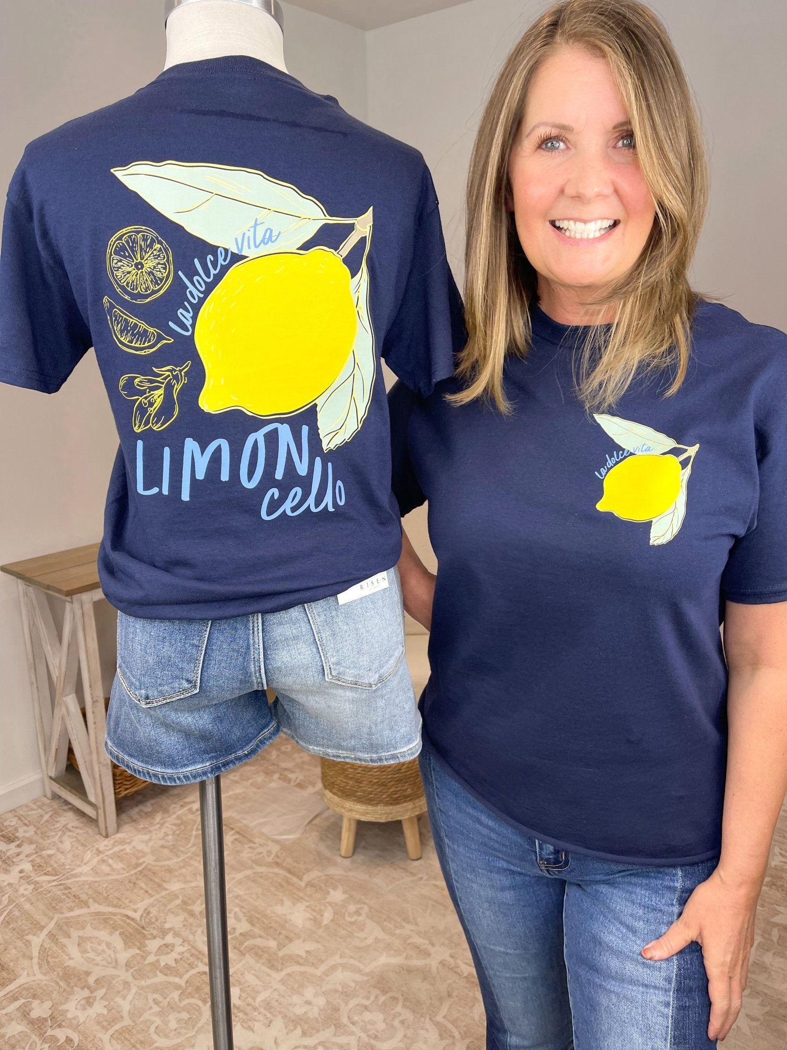 Limoncello "La Dolce Vita" Italian Graphic Tee - Lavender HillsTallulah Bee ApparelLMCELO-S