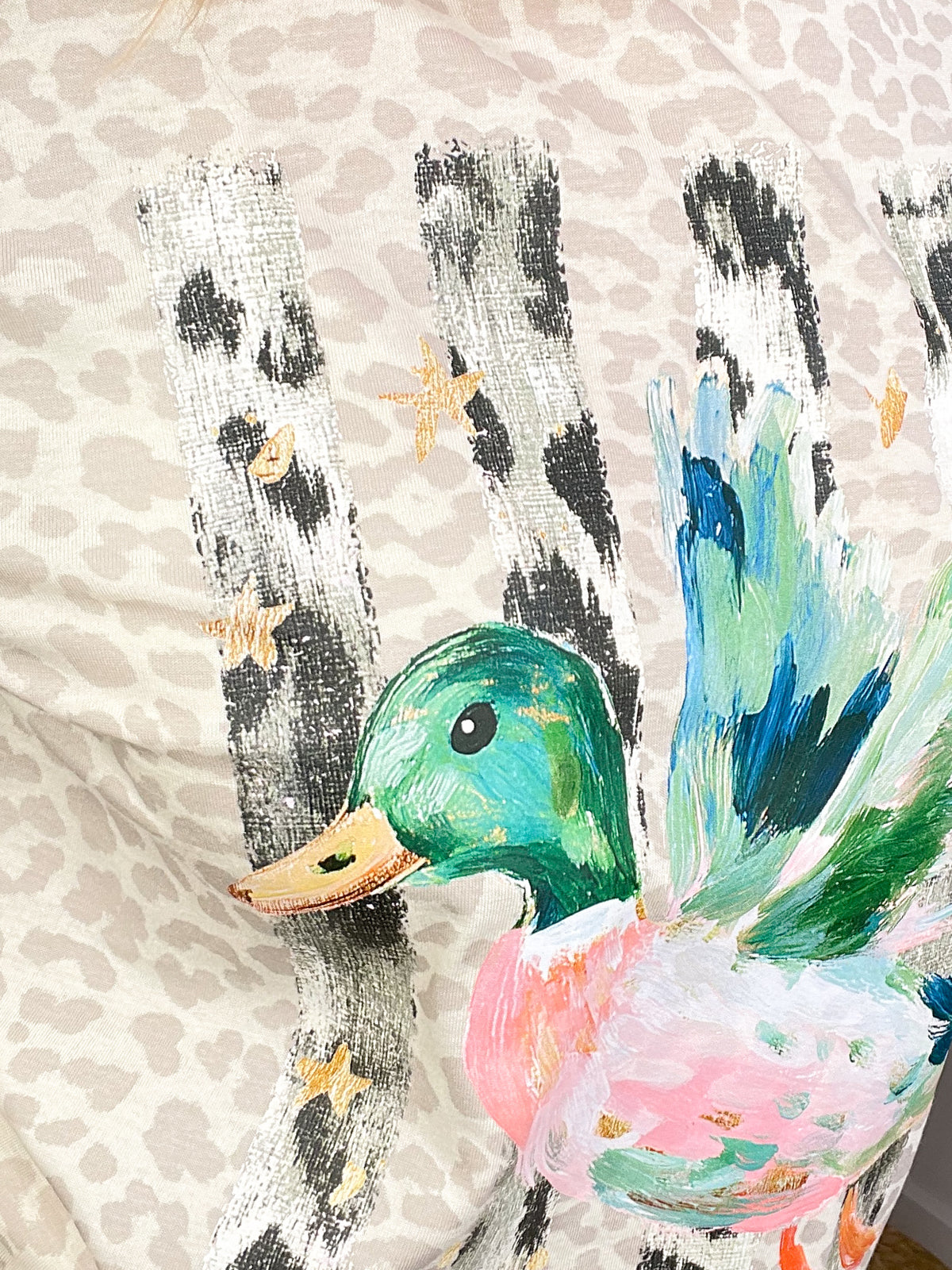 Mallard Duck Leopard Print Graphic Tee