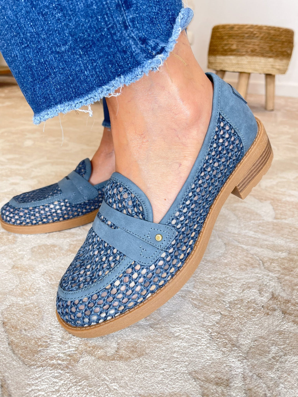 Muk Luks Women's Vania Heeled Loafer – Breathable Mesh - Dusty Blue - Lavender HillsMuk Luks1200357403-6