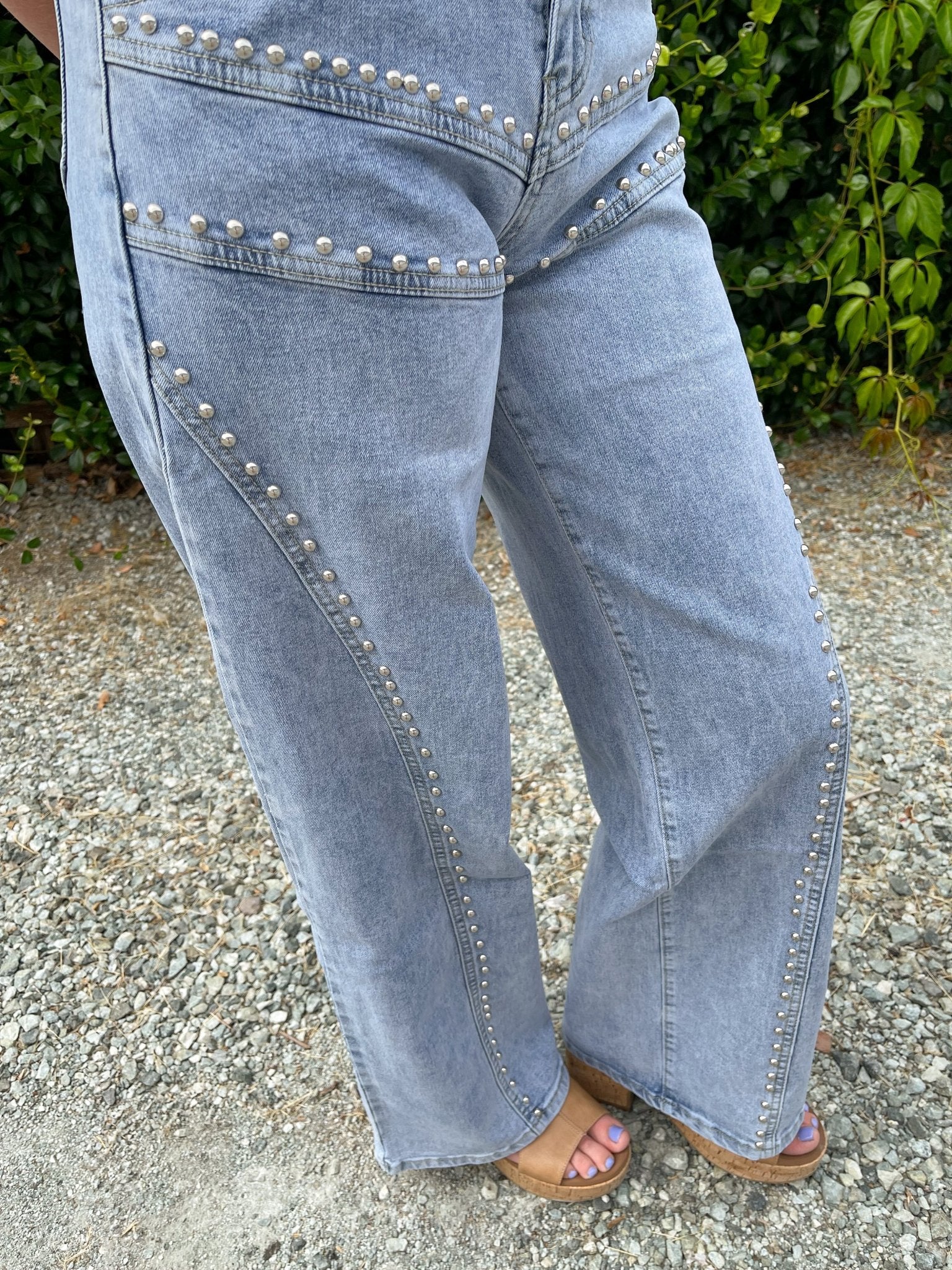 Nova Studded Wide-Leg Denim - Lavender HillsLA GirlLA1011-0