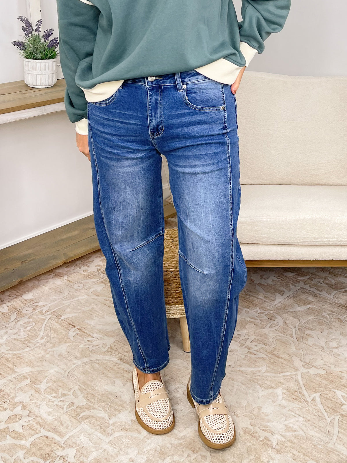 Posey Barrel Leg High-Rise Cropped Jeans