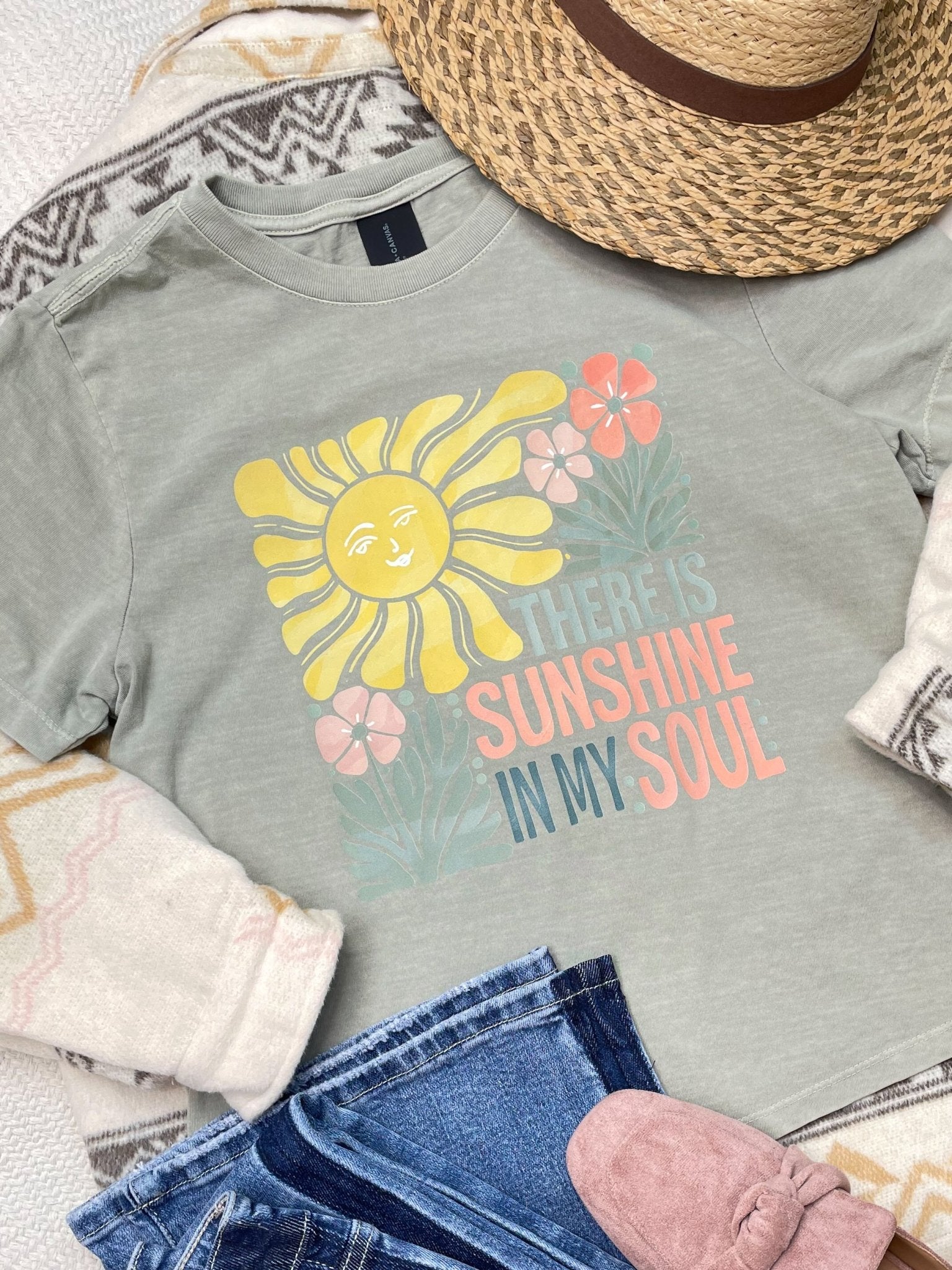 Sunshine In My Soul Vintage Boxy Graphic Tee - Lavender Hills BeautyLavender Hills Beauty