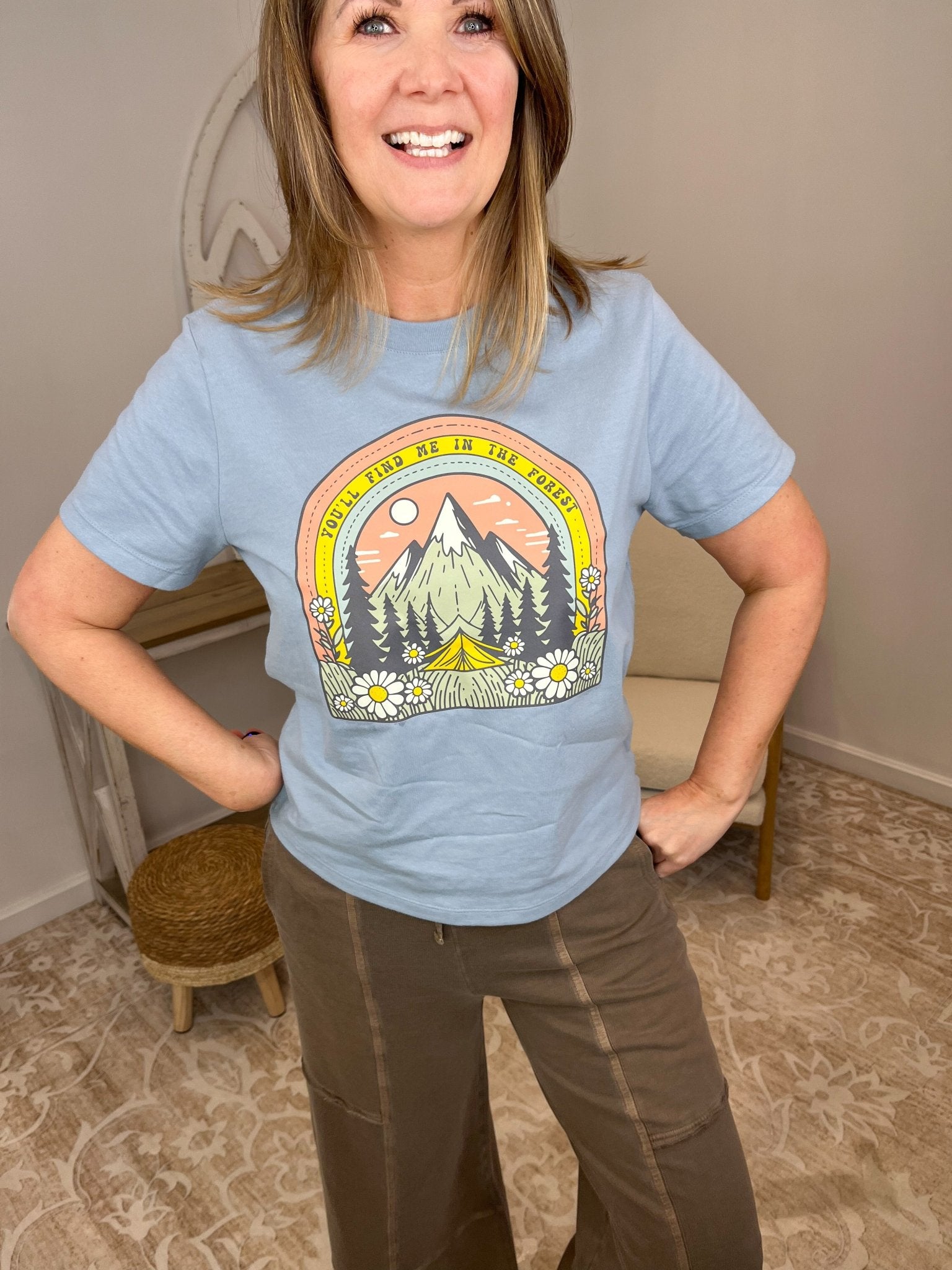 "You’ll Find Me In the Forest" Vintage Boxy Graphic Tee - Lavender Hills BeautyLavender Hills Beauty