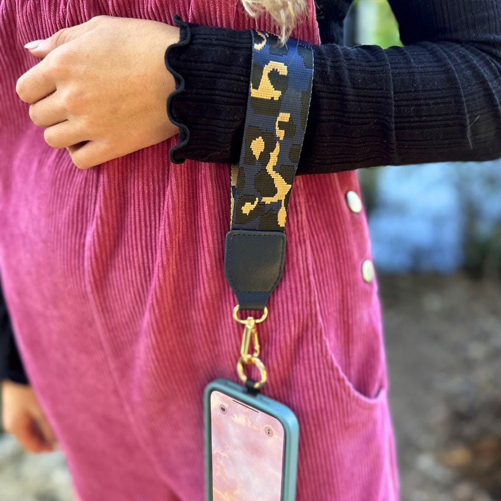 Clip & Go Strap with Pouch - Navy/Brown Leopard - Lavender Hills BeautySave The GirlsCG-1019NL