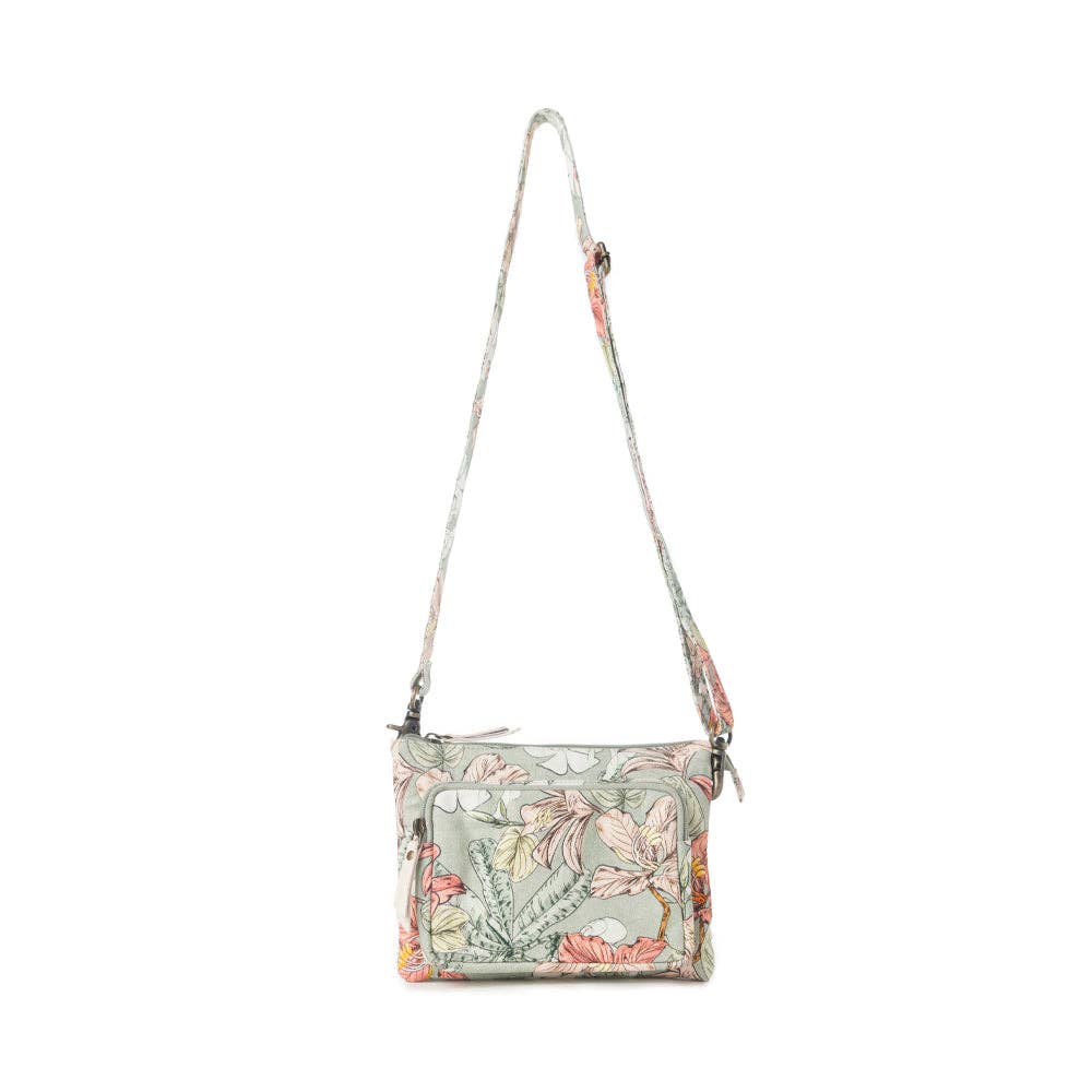 Florabelle Vintage Garden Upcycled Canvas Crossbody Bag - Lavender HillsMyra BagS-13931