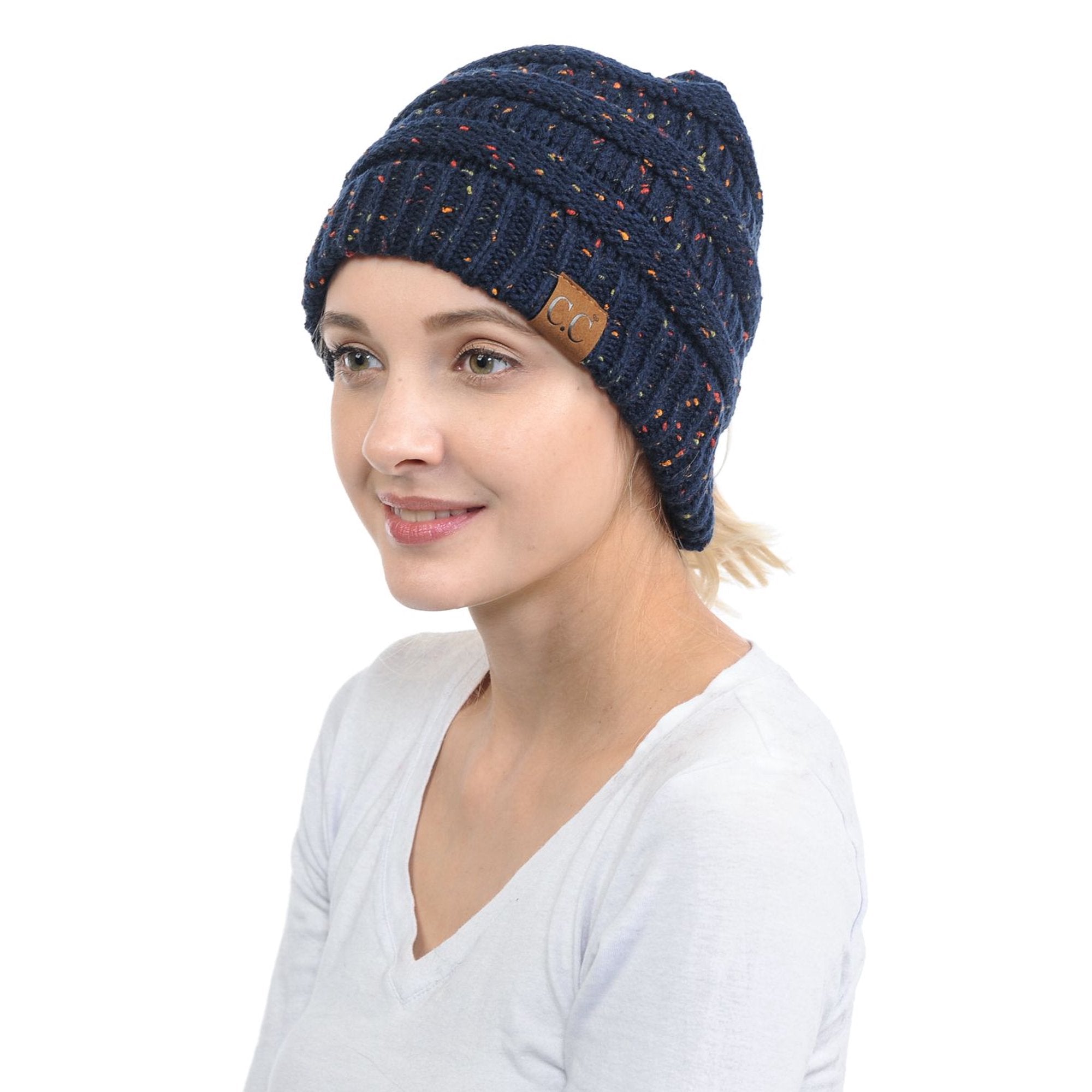 C.C Beanie Flecked Beanie Tail Hat - Lavender Hills BeautyC.C Beanie