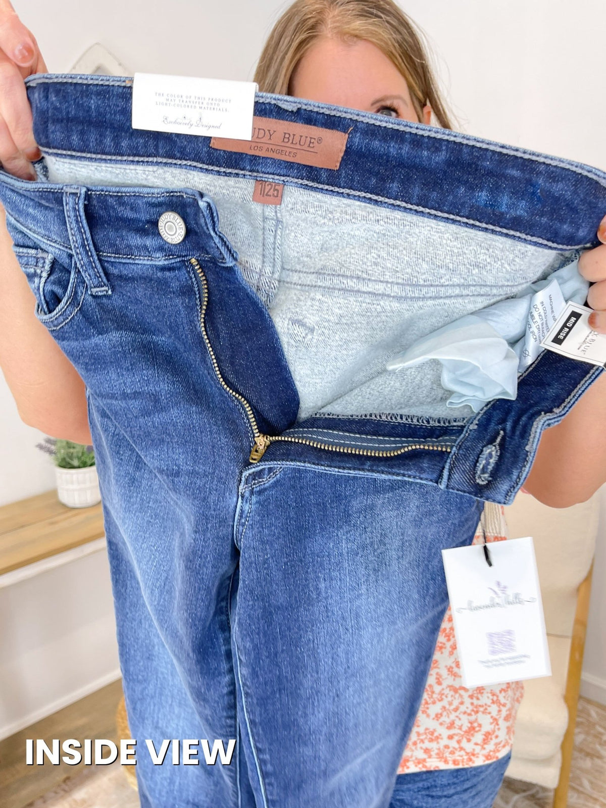 Judy Blue High-Rise Thermal Straight Leg Jeans - Vintage Dark Wash - Lavender HillsJudy Blue82631REG-DK-0(24)