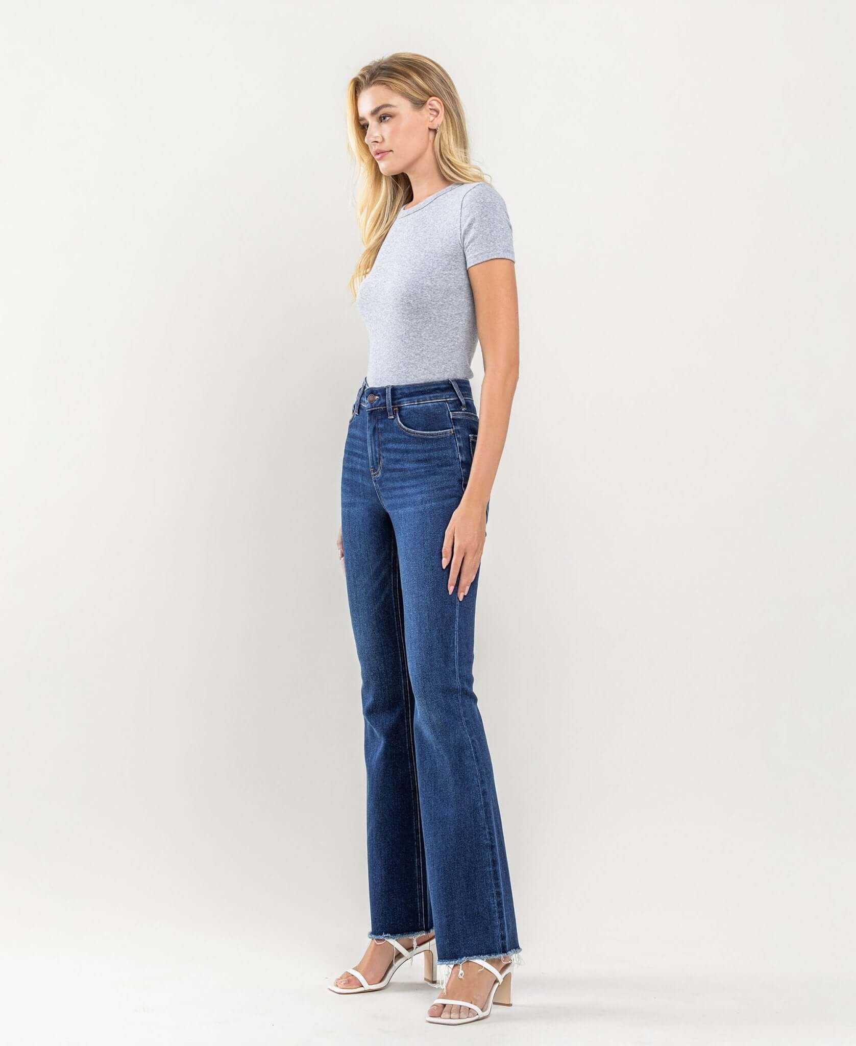 Tami Plus Size High Rise Raw Hem Bootcut Jean - Lavender Hills BeautyLovervet by VervetLV1202