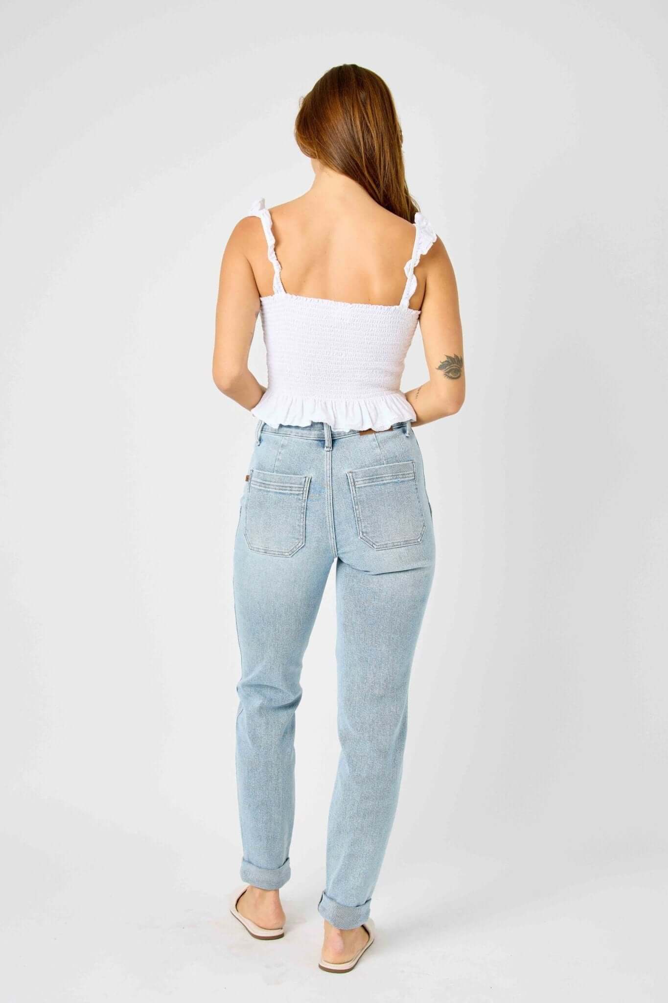 Vintage Wash Button Cuffed Joggers - Lavender Hills BeautyJudy Blue88691REG-LT-1(25)
