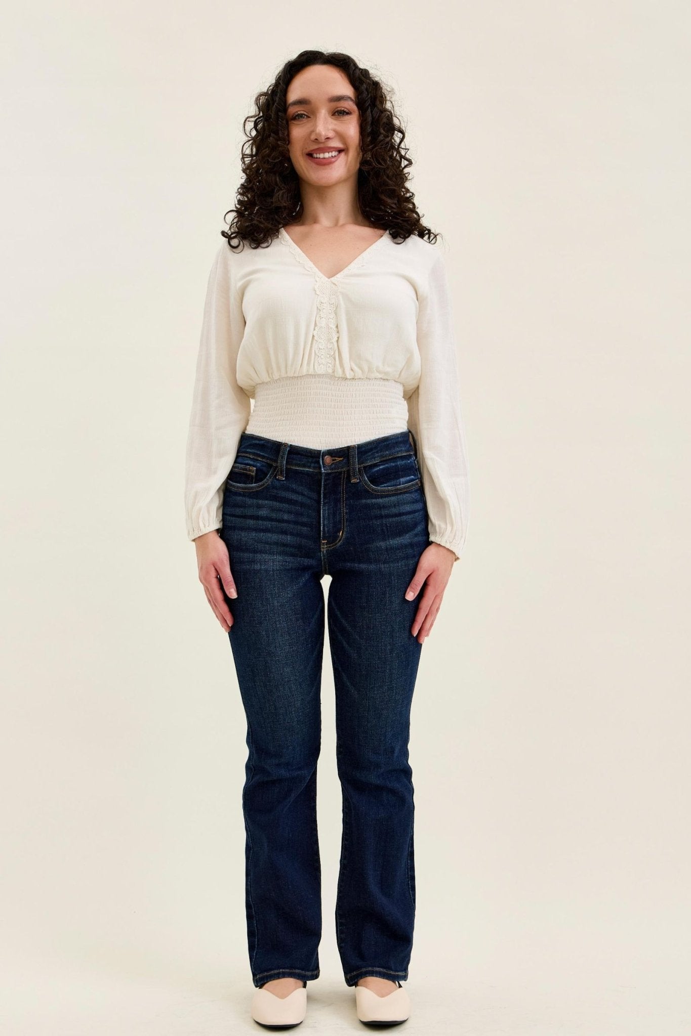 Judy Blue Petite Mid-Rise Dark Wash Bootcut Jeans - Lavender HillsJudy Blue82586-PT-REG-DK-1(25)