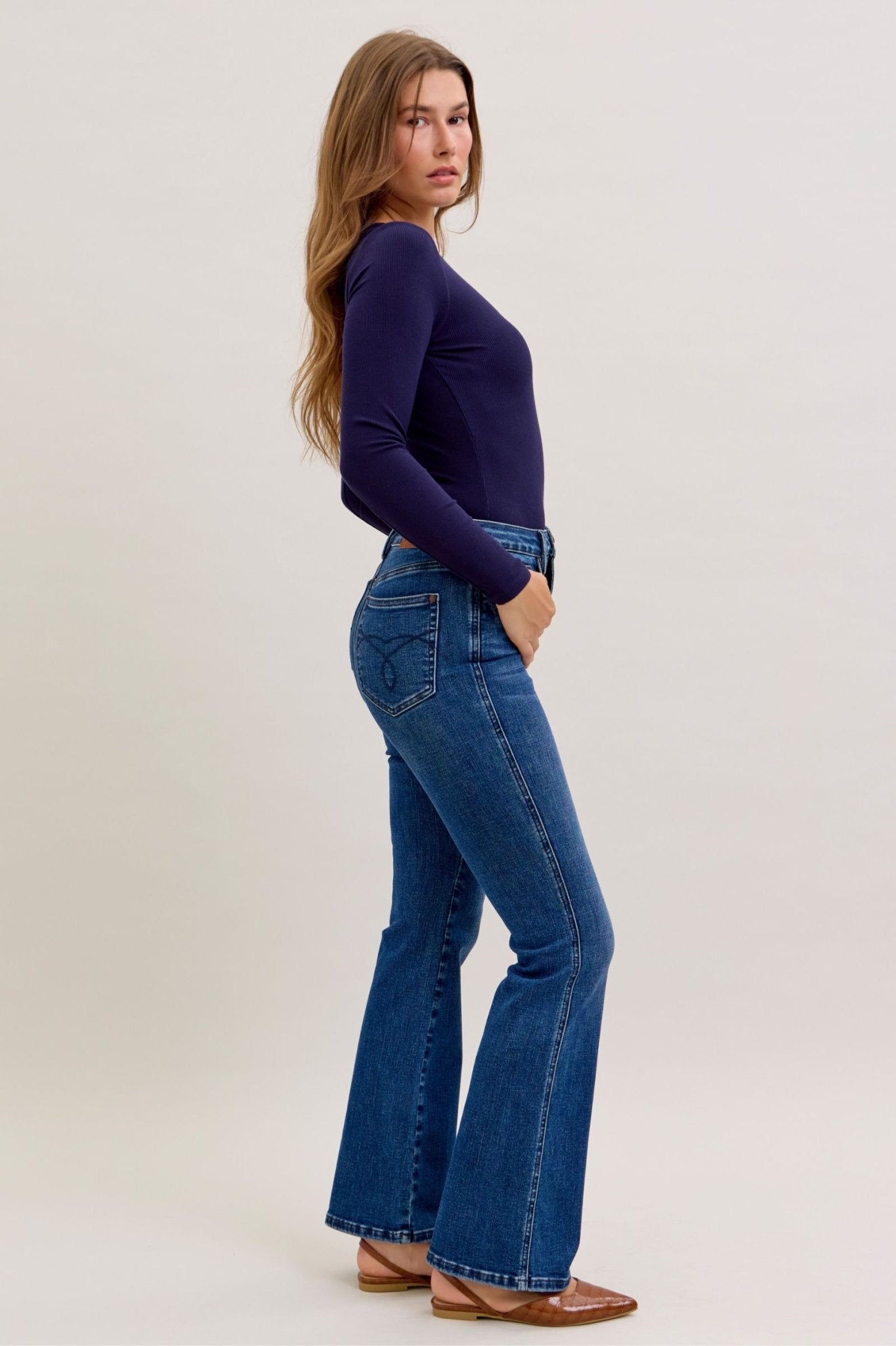 Judy Blue Flawless Fit Tummy Control High Rise Bootcut Jean - Short, Regular, Long Inseam - Lavender HillsJudy Blue88783REG-MD-SHORT-0(24)