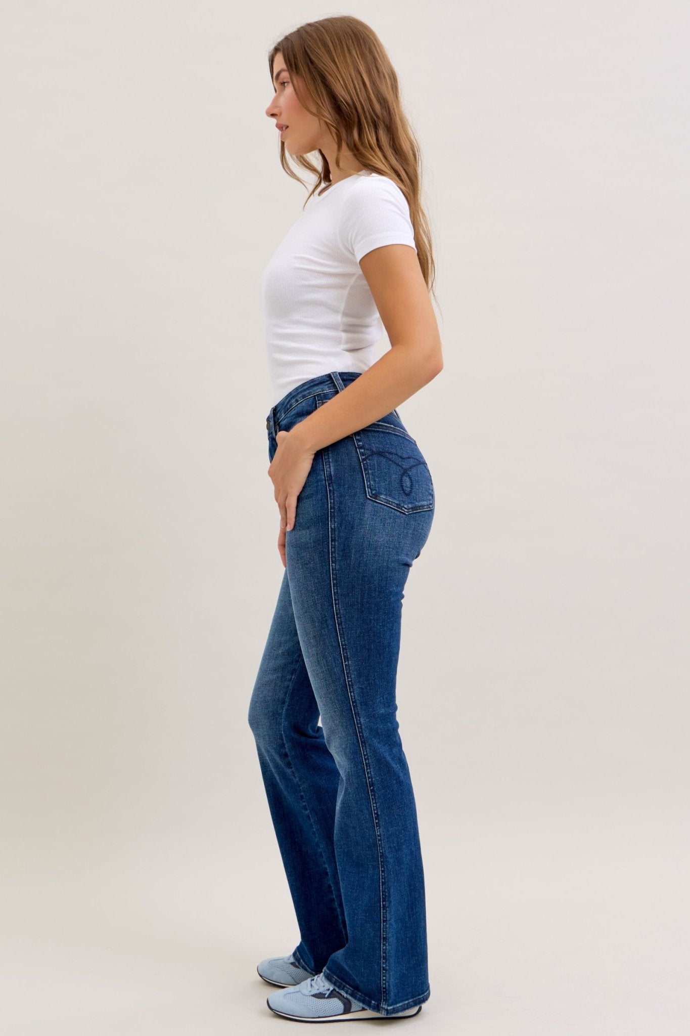 Judy Blue Flawless Fit Tummy Control High Rise Bootcut Jean - Short, Regular, Long Inseam - Lavender HillsJudy Blue88783REG-MD-SHORT-0(24)