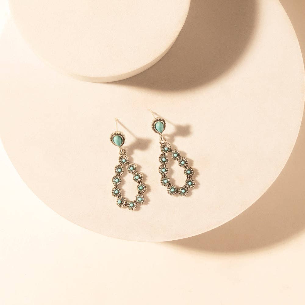 Bluebonnet Trail Turquoise Teardrop Western Earrings - Lavender HillsMyra BagS-14745