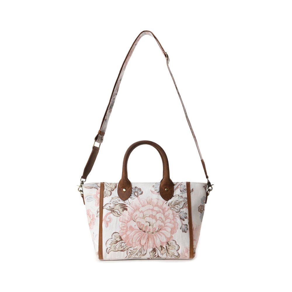 Rosy Trails Floral Western Crossbody Bag – Vintage Pink & Genuine Leather - Lavender HillsMyra BagS-13722