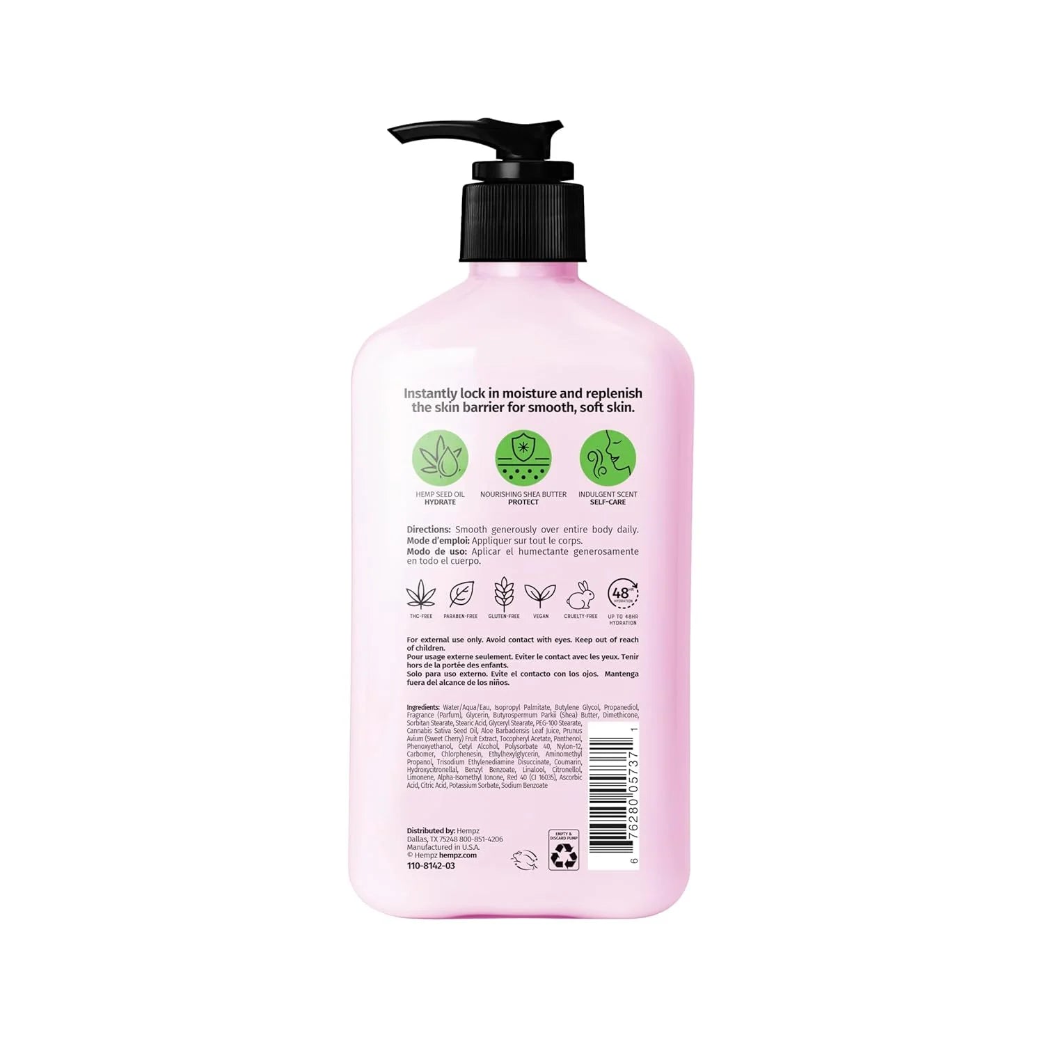 Hempz Lotion Dark Red Cherries Herbal Body Moisturizer - Lavender Hills BeautyHempzUSA-039272