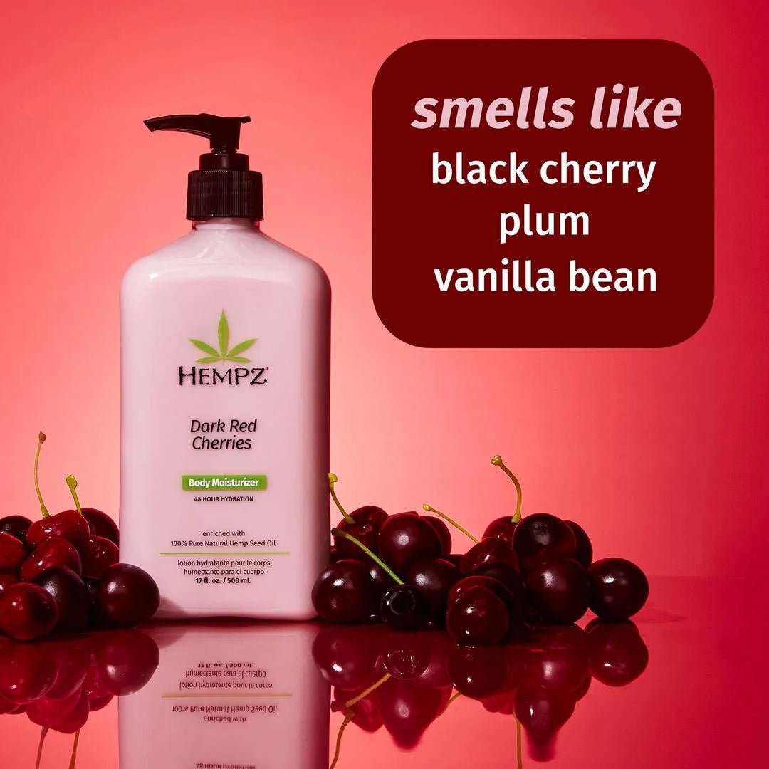 Hempz Lotion Dark Red Cherries Herbal Body Moisturizer - Lavender Hills BeautyHempzUSA-039272