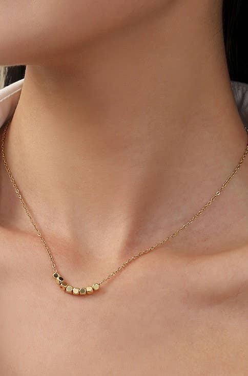 Dainty Classic Cube Gold Necklace - Lavender Hills BeautyJOSSLYN by wall to wall40NK333