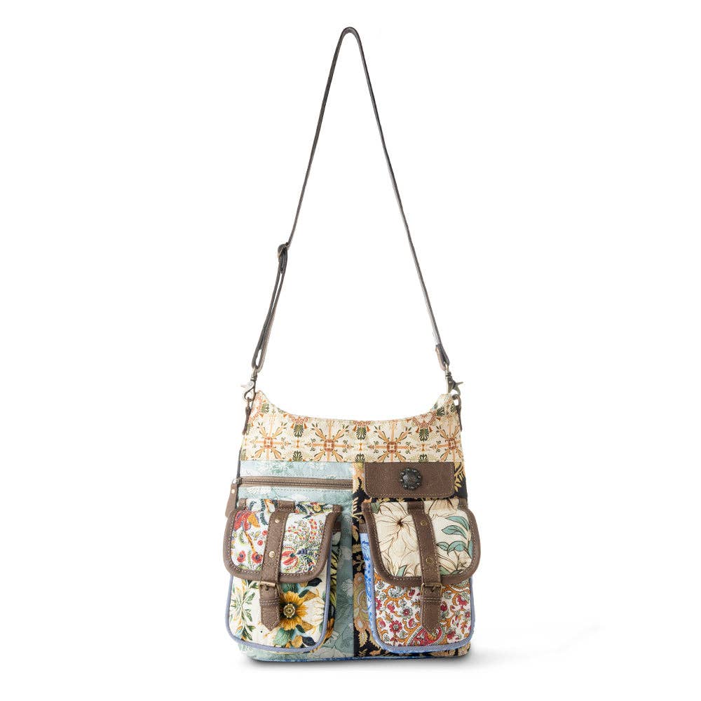 Le Fleur Bel Yellow Floral Cowgirl Shoulder Bag | Leather & Concho Western Tote - Lavender HillsMyra BagS-14628