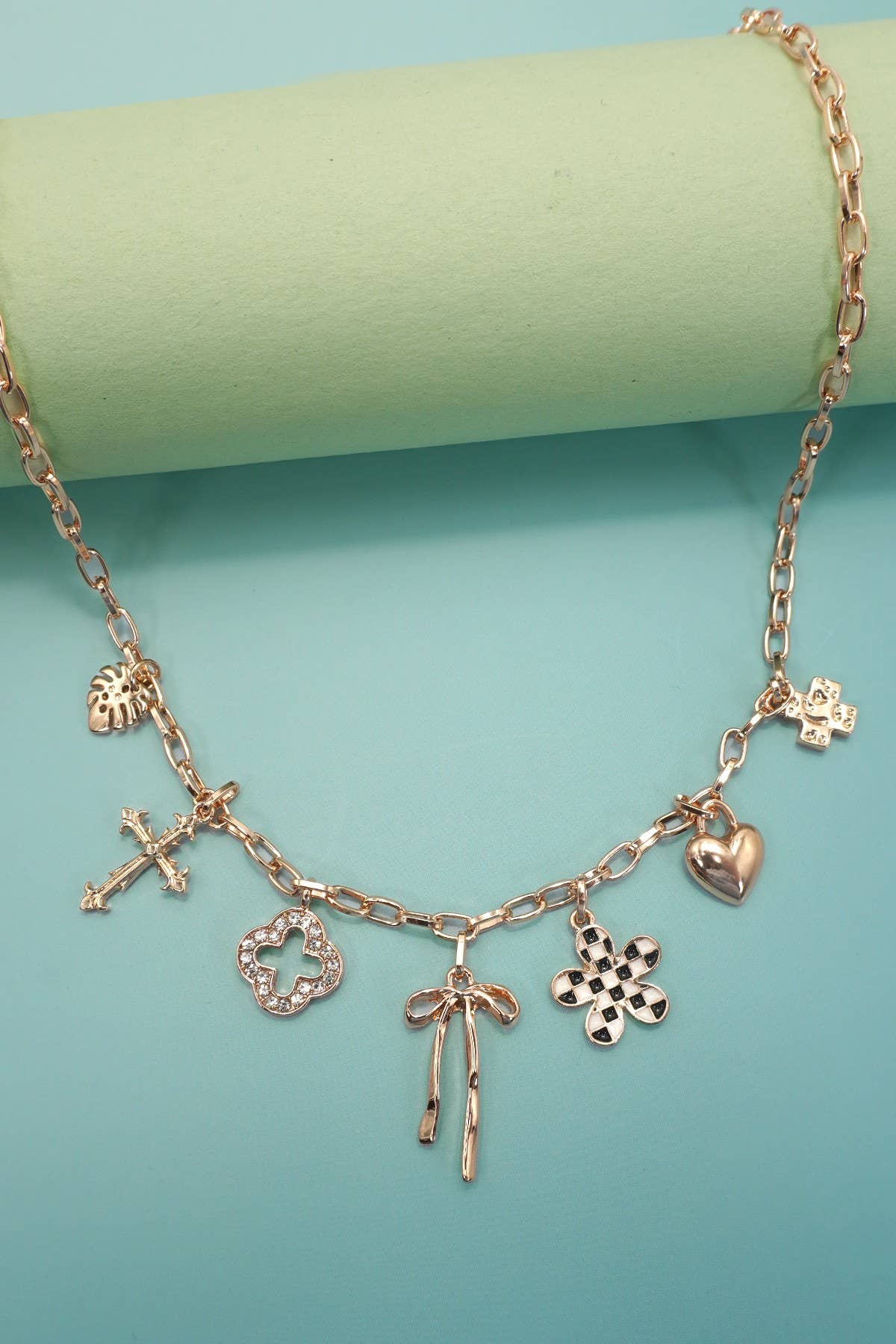 Little Treasures Charm Gold Necklace - Lavender Hills BeautyJOSSLYN by wall to wall80N91987