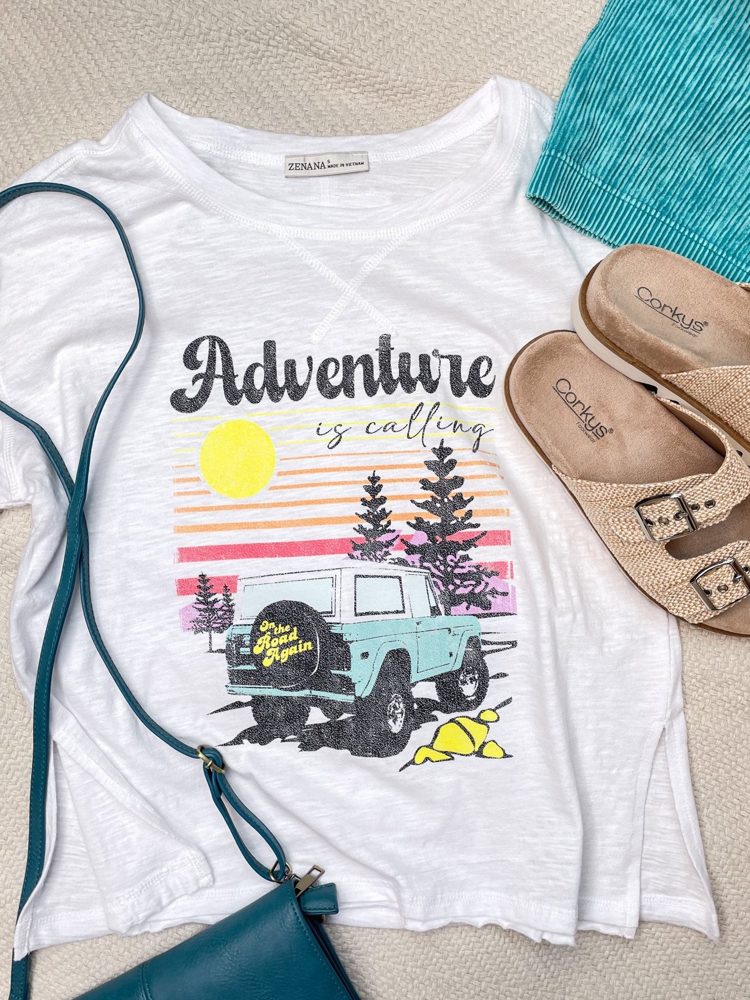 Adventure Is Calling Bronco Graphic Tee - Boxy Tee - Lavender Hills BeautyLavender Hills Beauty