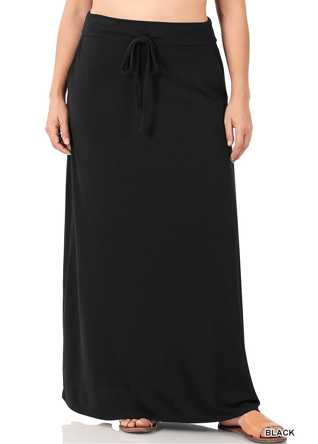 Buttery Soft Drawstring Maxi Skirt with Side Pockets - Lavender HillsZenanaRS-2335P-S
