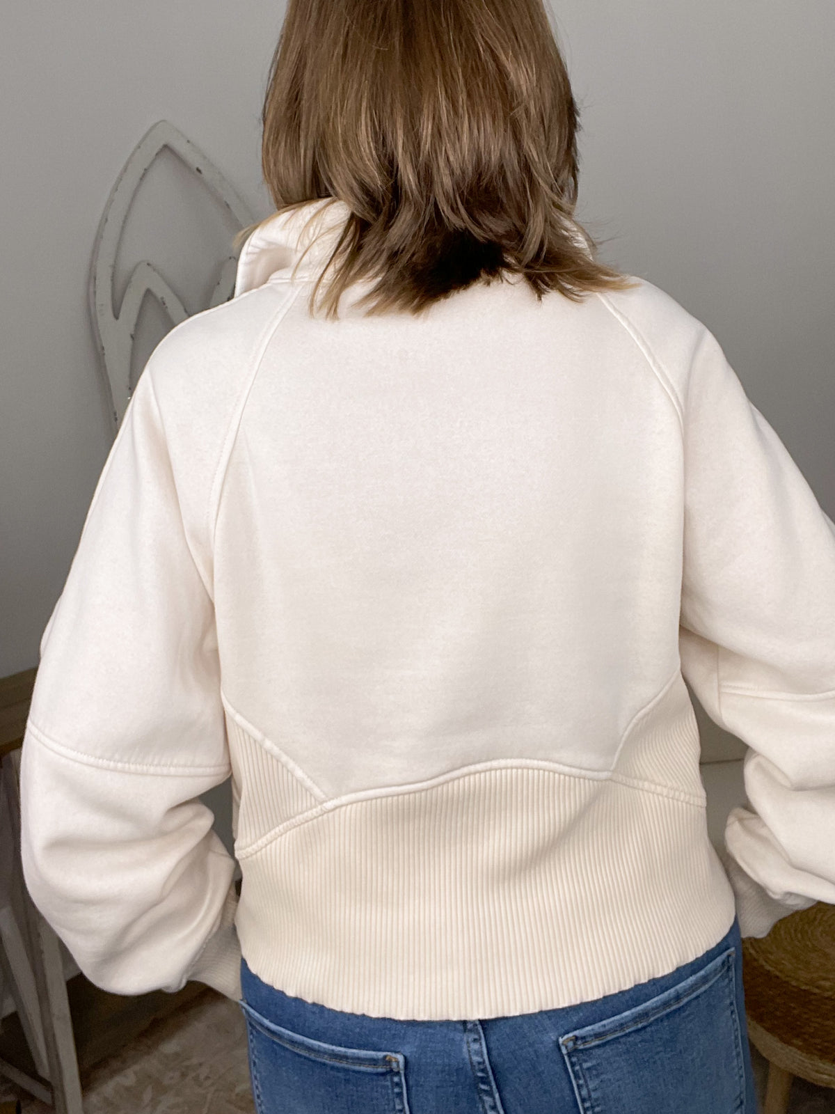 Courtside Half-Zip Acid Wash Sweatshirt - Sand Beige