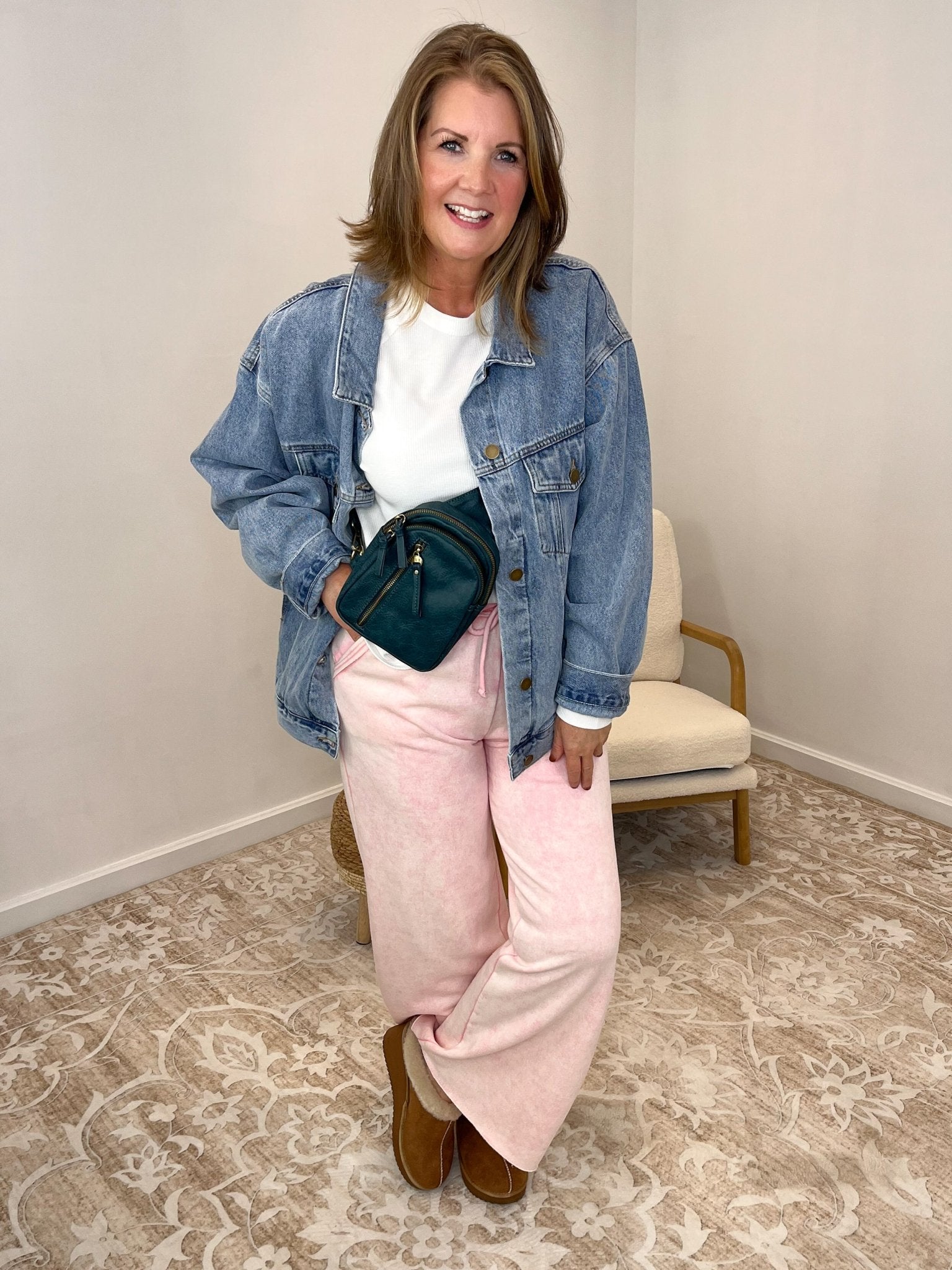 Cozy Days Fleece Lounge Pants Sweatpants - Lavender Hills BeautyZenanaOPW-4343Y-DKPNK-S