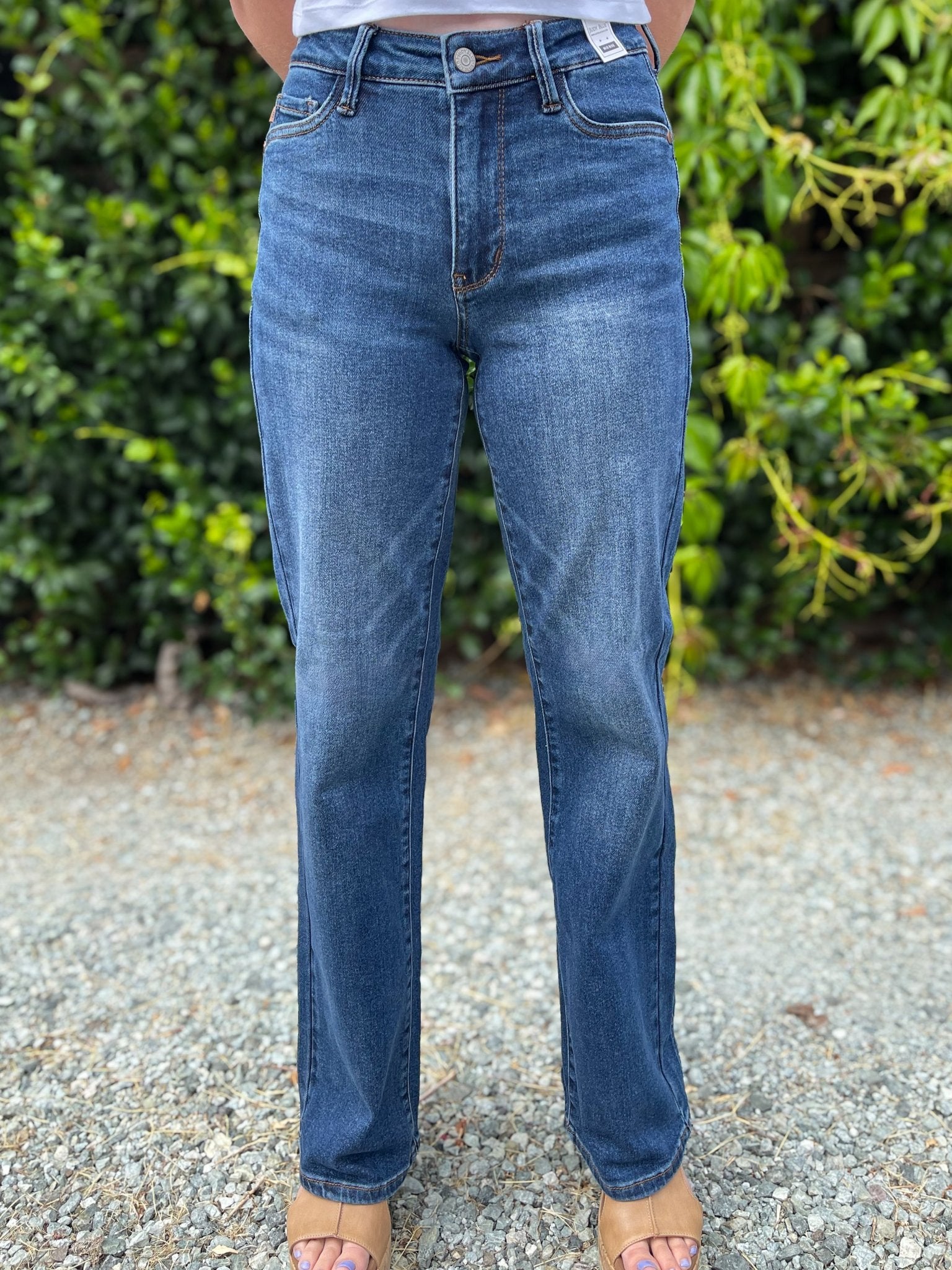 Judy Blue Alex Mid-Rise Bootcut Jeans with Western Cowboy Seaming - Lavender HillsJudy Blue881124REG-MD-25