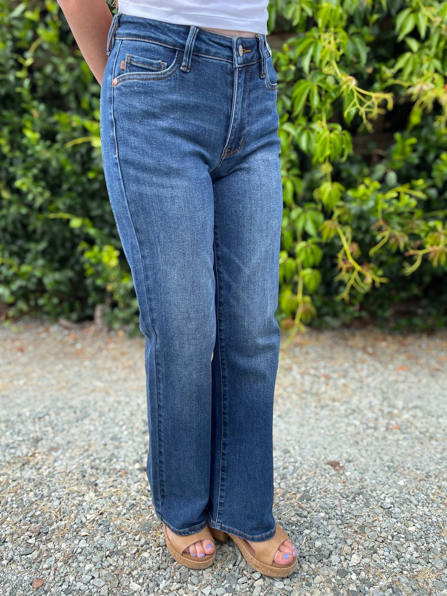 Judy Blue Alex Mid-Rise Bootcut Jeans with Western Cowboy Seaming - Lavender HillsJudy Blue881124REG-MD-25