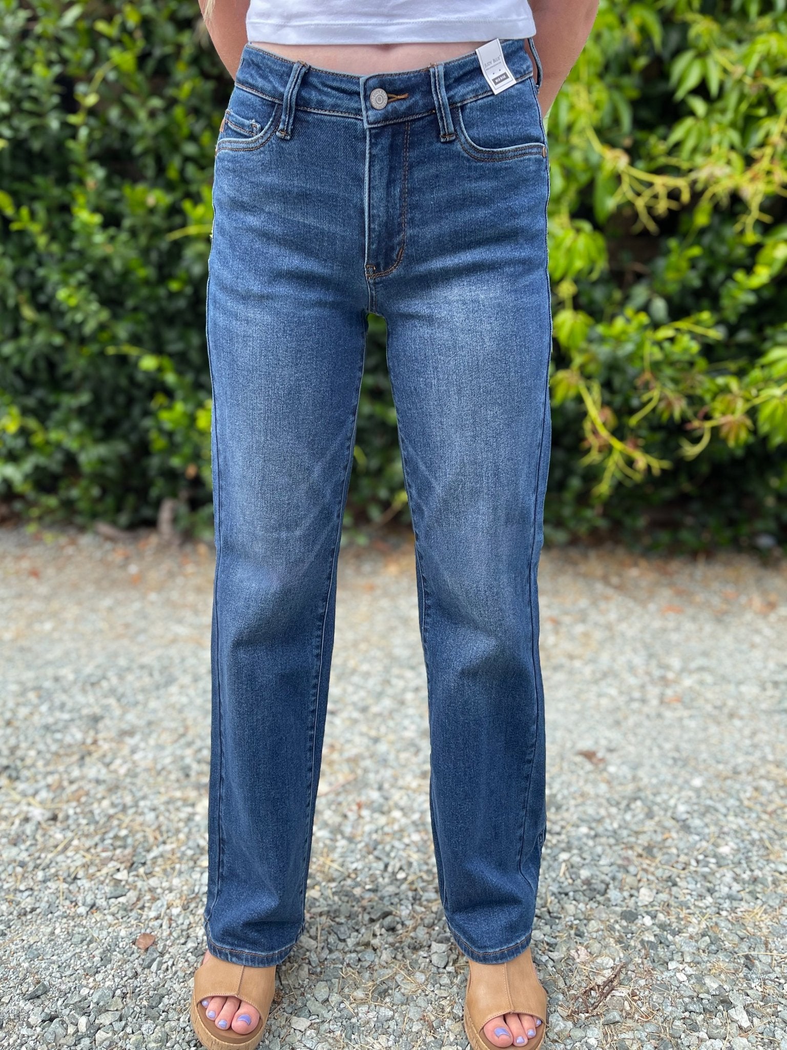 Judy Blue Alex Mid-Rise Bootcut Jeans with Western Cowboy Seaming - Lavender HillsJudy Blue881124REG-MD-25