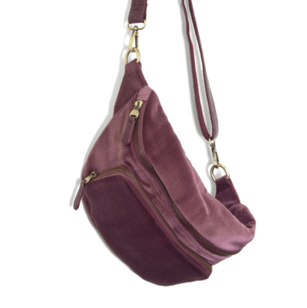 Velvet Sling Belt Bag - Lavender Hills BeautyJoy SusanL8197-18