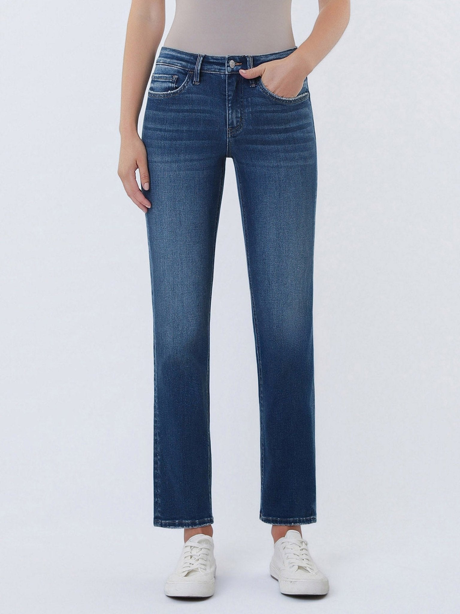 Lovervet by Vervet Aura Slim Straight Jeans - Lavender Hills BeautyLovervet by VervetLV2148-25