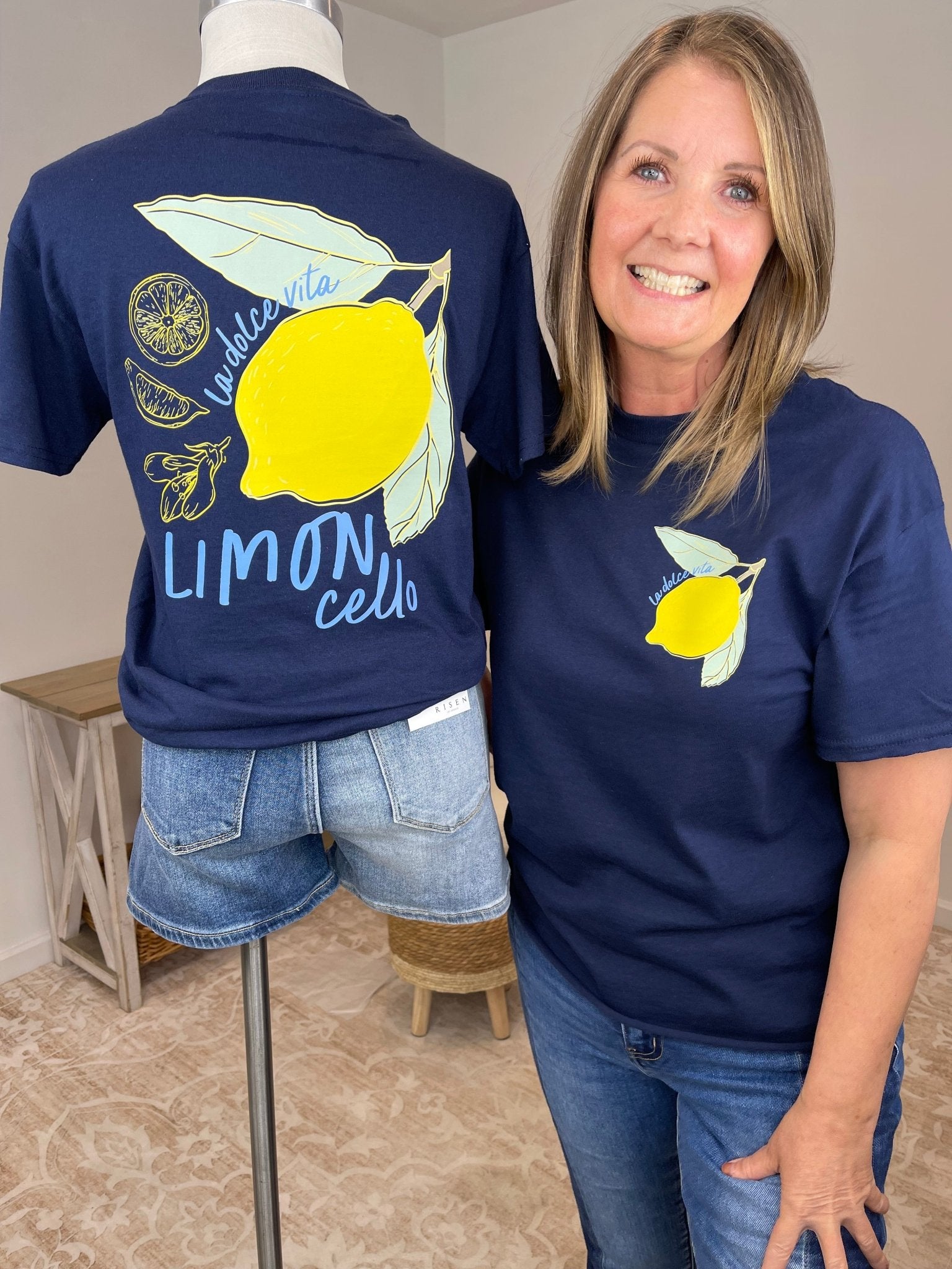 Limoncello "La Dolce Vita" Italian Graphic Tee - Lavender HillsTallulah Bee ApparelLMCELO-S
