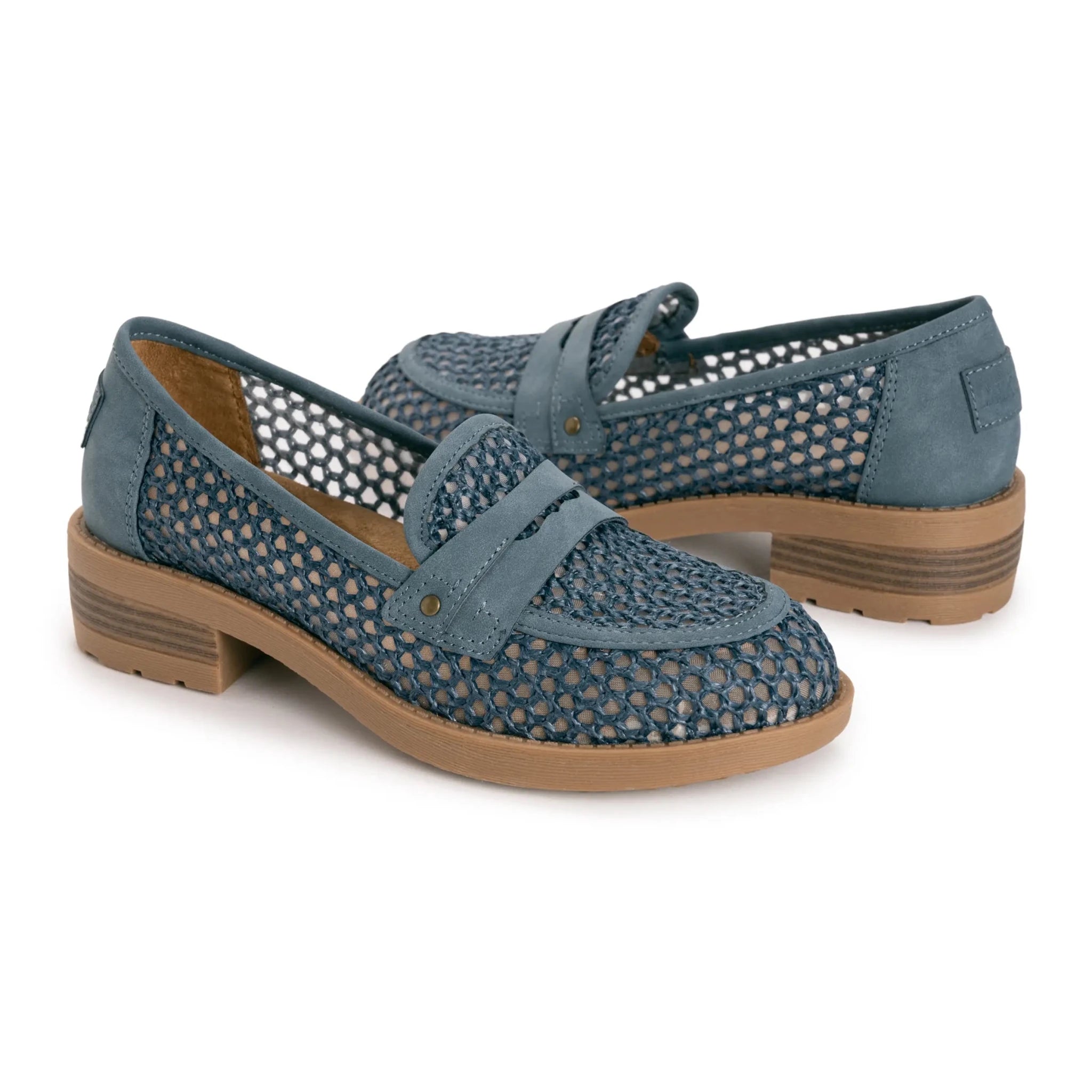 Muk Luks Women's Vania Heeled Loafer – Breathable Mesh - Dusty Blue - Lavender HillsMuk Luks1200357403-6
