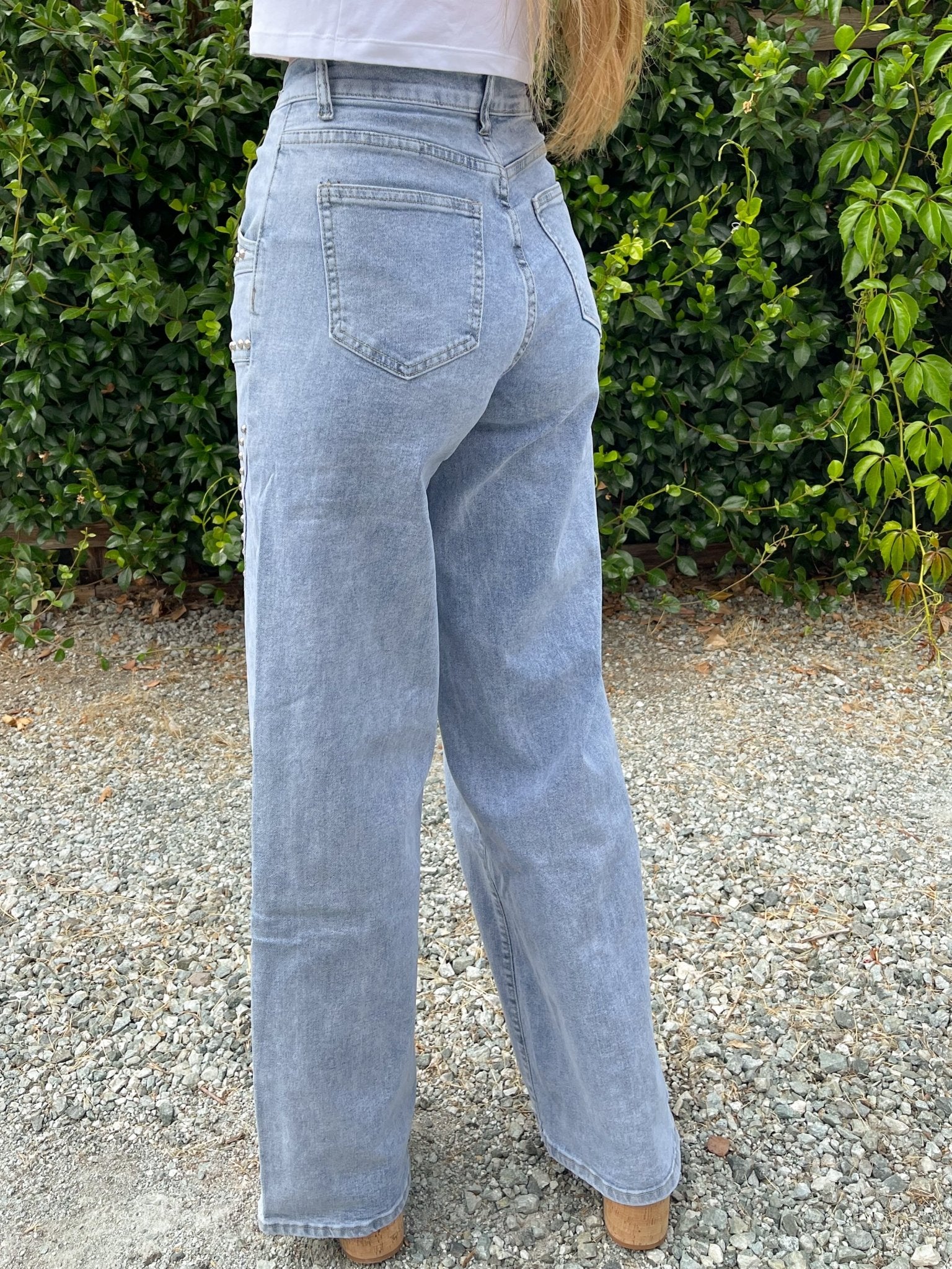 Nova Studded Wide-Leg Denim - Lavender HillsLA GirlLA1011-0