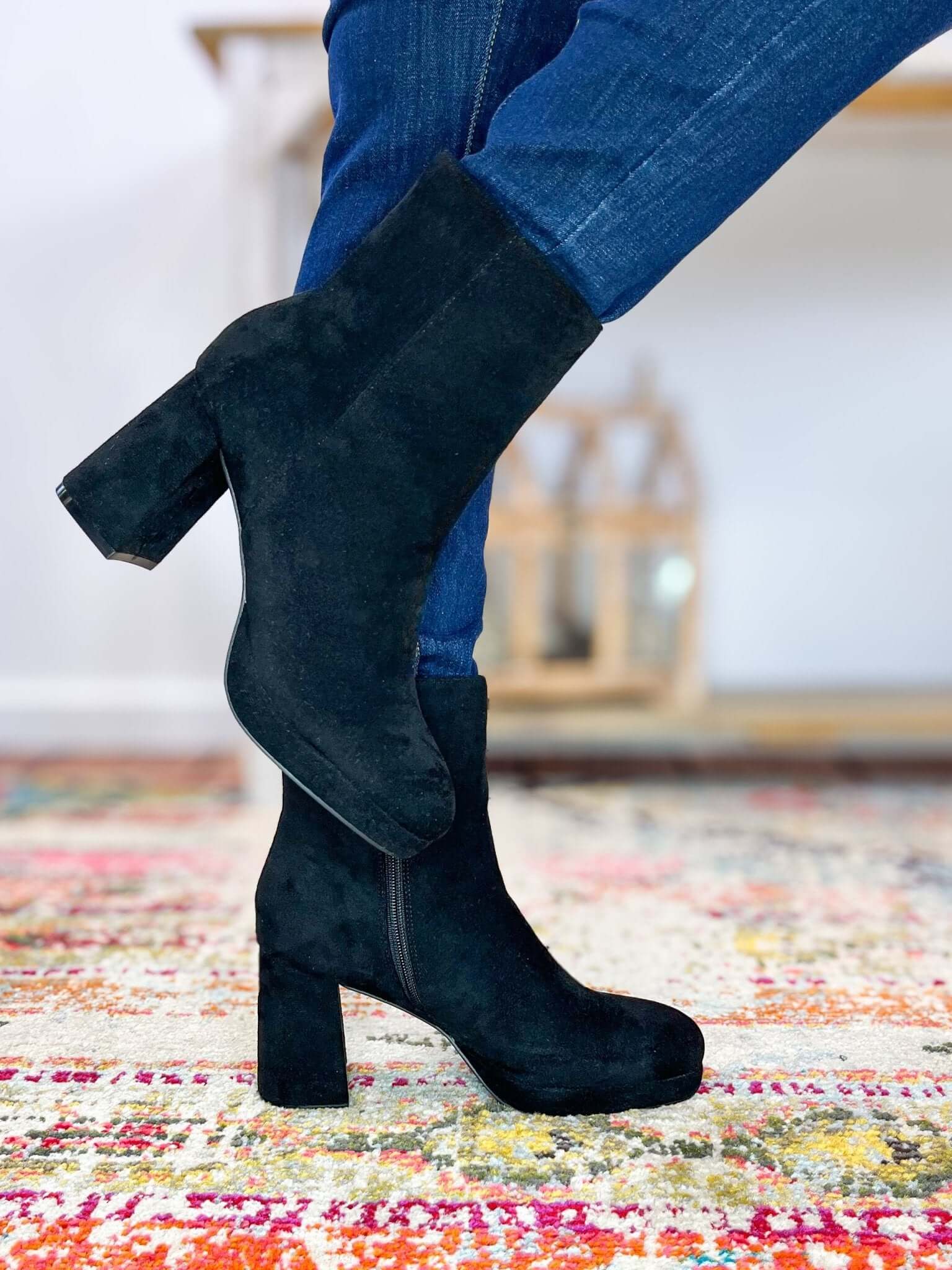 Slug Bug Black Suede Ankle Boots - Lavender Hills BeautyCorkys Footwear80 - 0047 - BKSU - 6