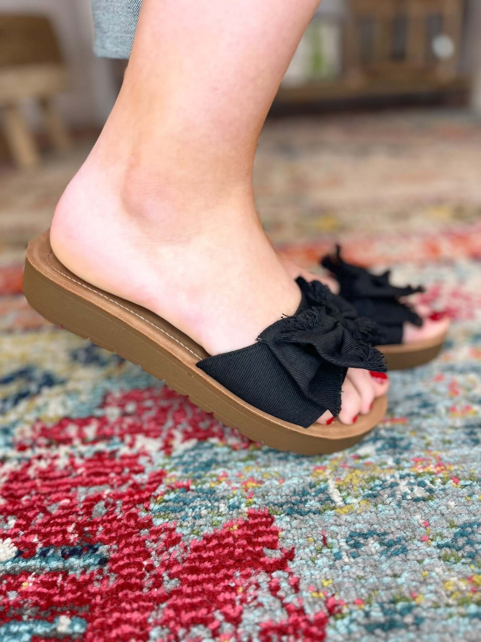 Corky's Footwear Spray Tan Canvas Sandal Slide - Black - Lavender Hills BeautyCorkys Footwear41 - 0412 - BLCV - 6