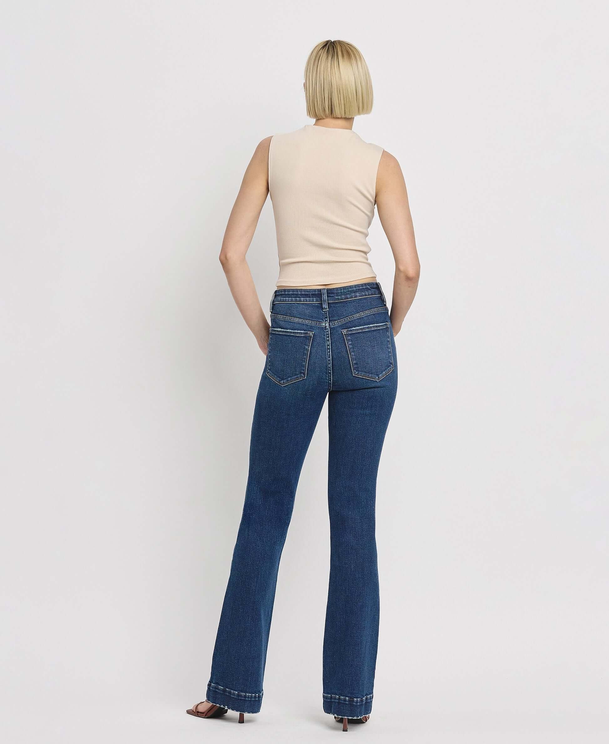 Vervet by Flying Monkey Sustainability High Rise Trouser Fit Boot Cut Jeans Vervet by Flying Monkey