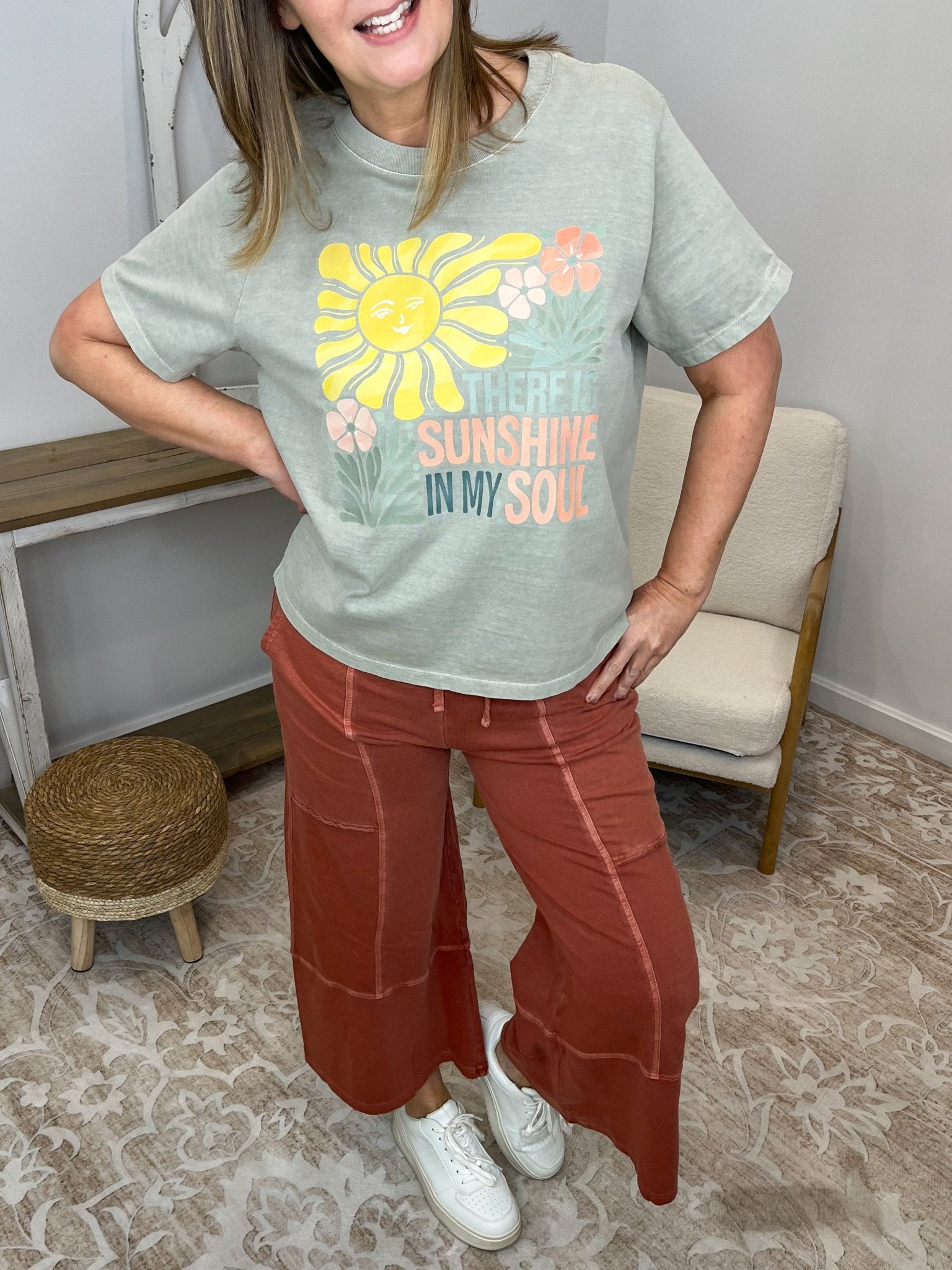 Sunshine In My Soul Vintage Boxy Graphic Tee - Lavender Hills BeautyLavender Hills Beauty